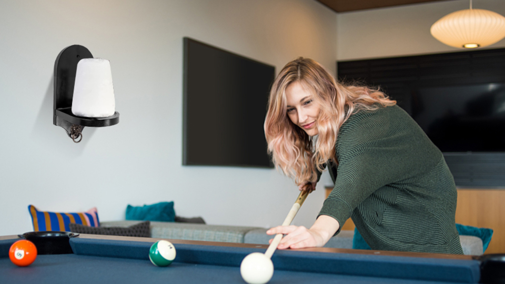 thumbnail video image 2 of GSE Games & Sports Expert Billiard Wall Mounted Wood Cone Chalk Holder, Billiards Pool Chalk Accessories - Mahogany, 2 of 8