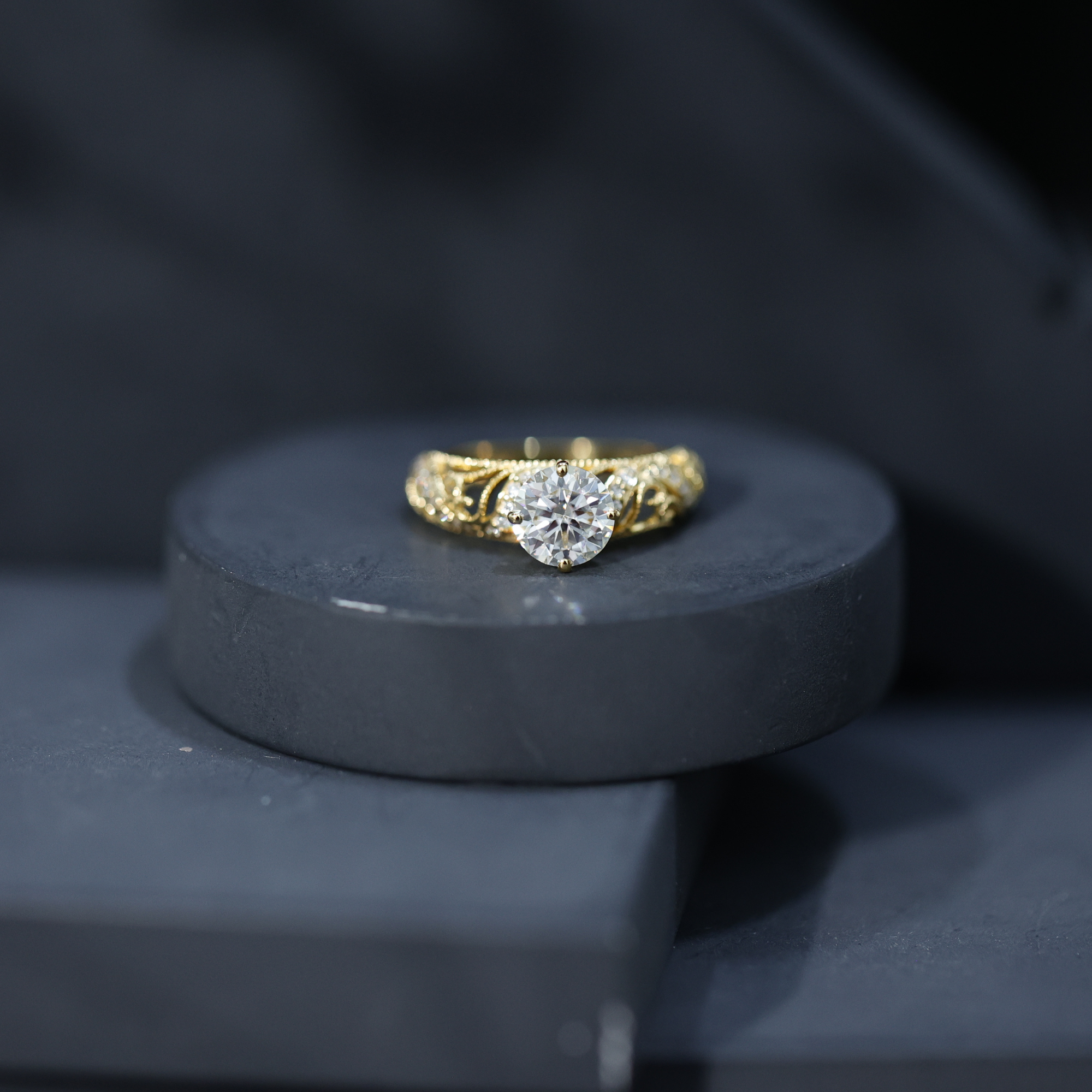 thumbnail video image 2 of Rosec Jewels Certified Moissanite Solitaire Engagement Ring 1 Ct - Vintage Style Ring (7 mm, D-VS1 Grade), 18K White Gold, US 10.00, 2 of 9