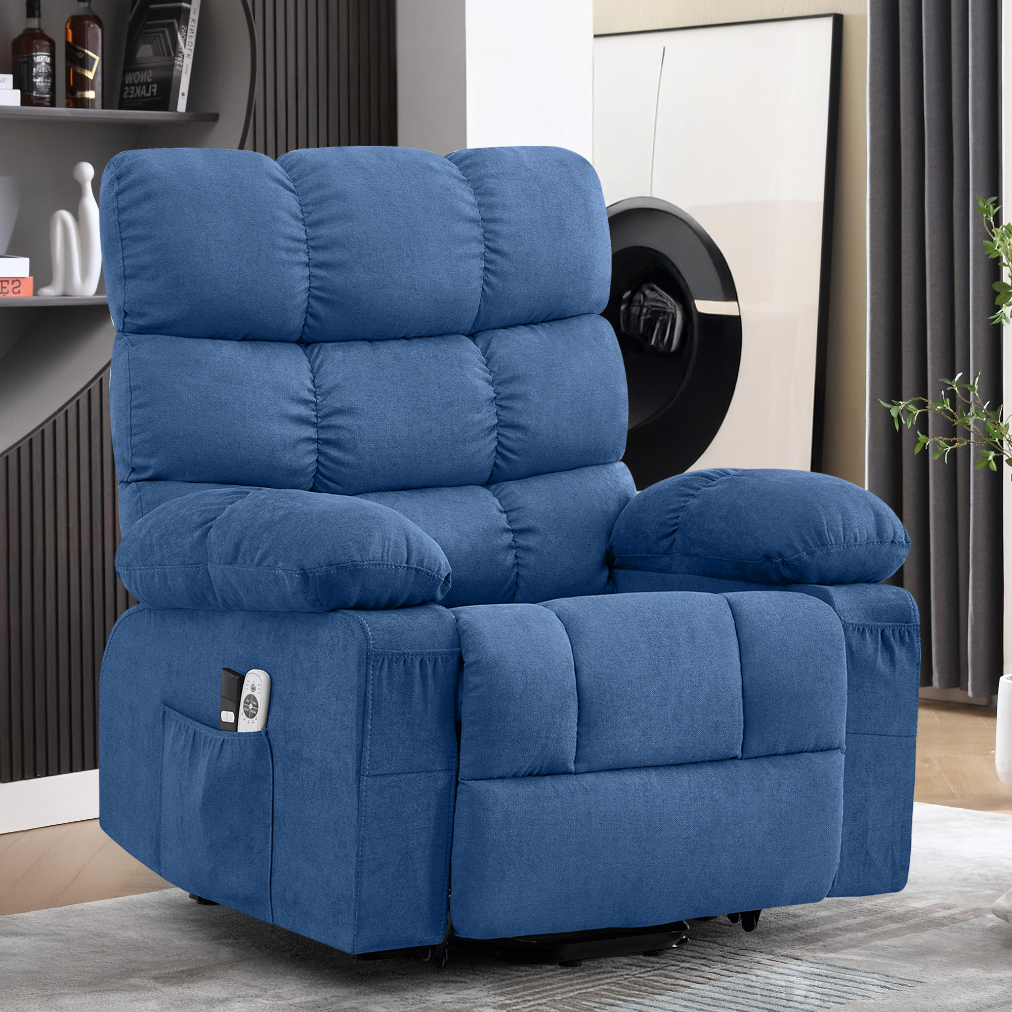 thumbnail video image 2 of JONPONY Power Lift Recliner Chair for Elderly with Heat and Massage, USB Charge Port and Side Pocket, for Living Room, Blue, 2 of 11