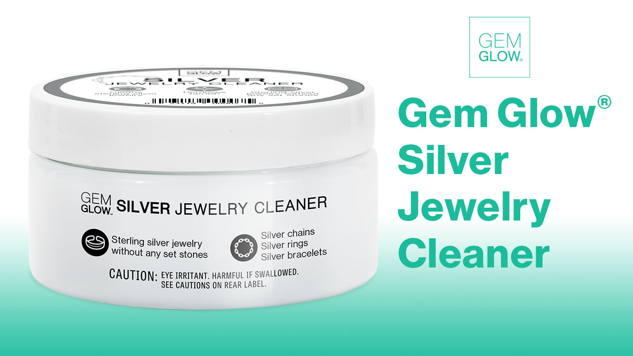 thumbnail video image 2 of Gem Glow Sterling Silver Jewelry Cleaner, Removes Light Tarnish, 7.5 fluid ounces, Includes Jewelry Soaking Basket, 2 of 7