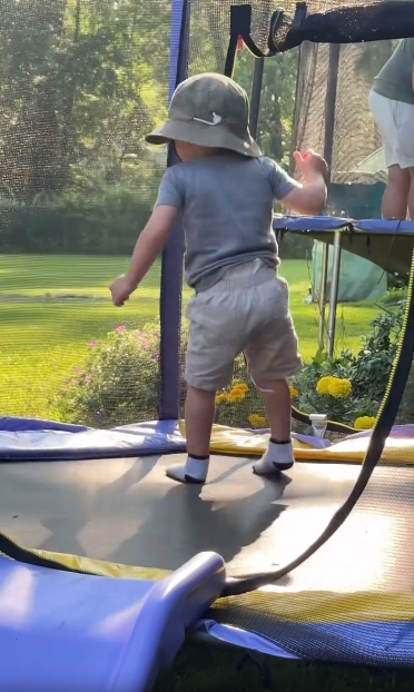 thumbnail video image 2 of 7FT Trampoline for Kids with Safety Enclosure Net, SEGMART Toddler Trampoline with Removable Slide, Upgrade Recreational Trampoline with Jumping Mat for Indoor Outdoor Backyard, Purple, 2 of 7