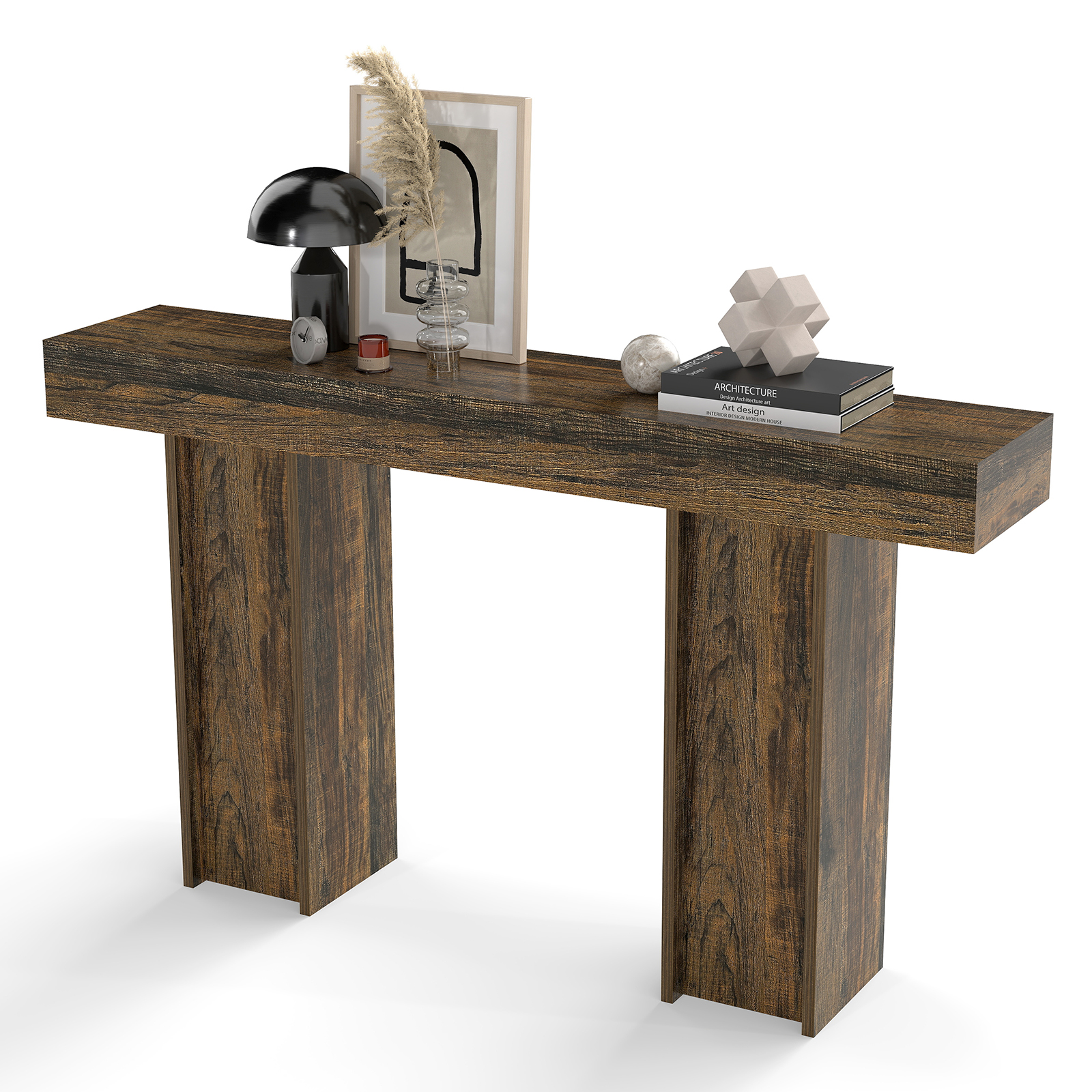 thumbnail video image 2 of Tarnorci Farmhouse Vintage Console Table,Sofa Table Behind The Couch,Entryway Console Table with Storage for Living Room, Hallway,Entrance Rustic wood Space, 2 of 10
