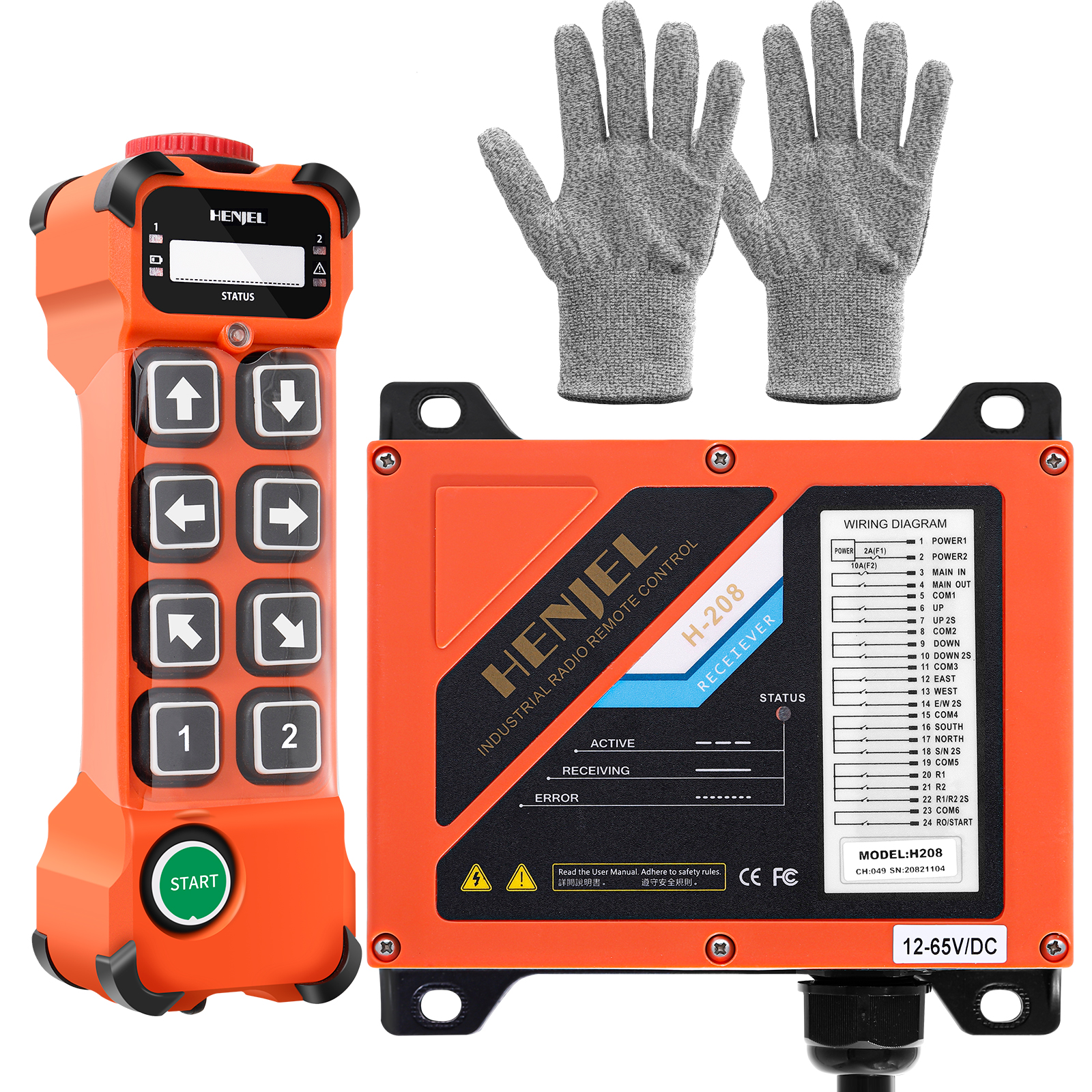 thumbnail video image 2 of Two Speed 8 Channel Industrial Wireless Crane Radio Remote Control 12-65V 12V 24V DC for Electric Chain Hoist Overhead Bridge Travelling Crane Truck Transmitter and Receiver, 2 of 8