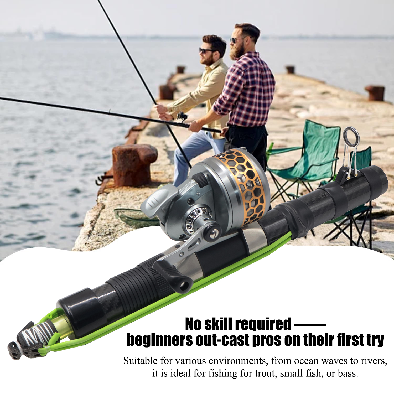 thumbnail video image 2 of Piaoyu Fishing Catapult Rod,Upgraded Catapult Fishing Rod with Slingshot Fishings Reel for Long-Casting, Durable & Lightweight for Freshwater/Saltwater Fishing, 2 of 15
