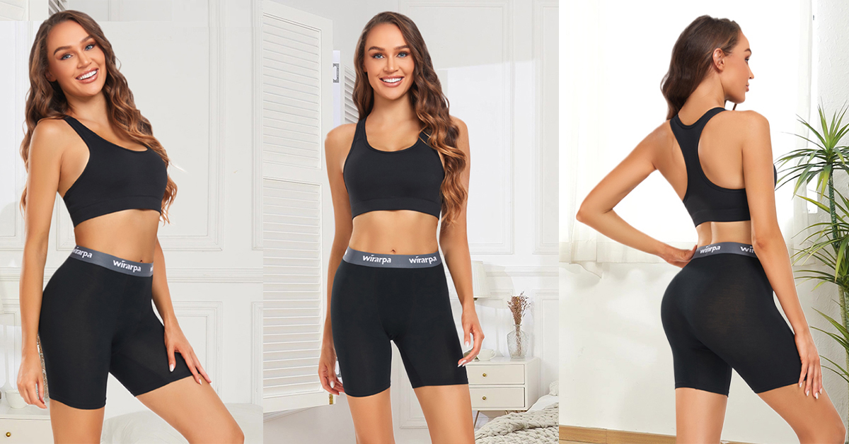 thumbnail video image 2 of wirarpa Women's Modal Boxer Briefs Anti Chafing Shorts Ultra Soft Boyshorts for Under Dress 4 Pack Multicolor Size Small, 2 of 6