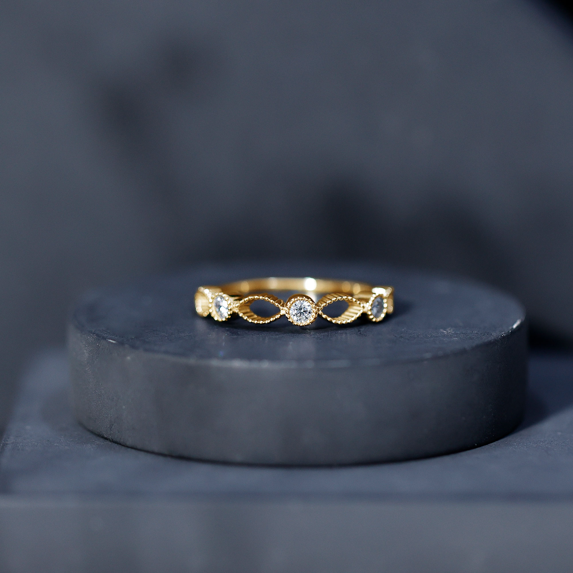 thumbnail video image 2 of Rosec Jewels Certified Lab Grown Diamond Stackable Ring (EF-VS Quality) - Infinity Ring for Women - with Jewelry Box, 18K Yellow Gold, US 11.00, 2 of 7
