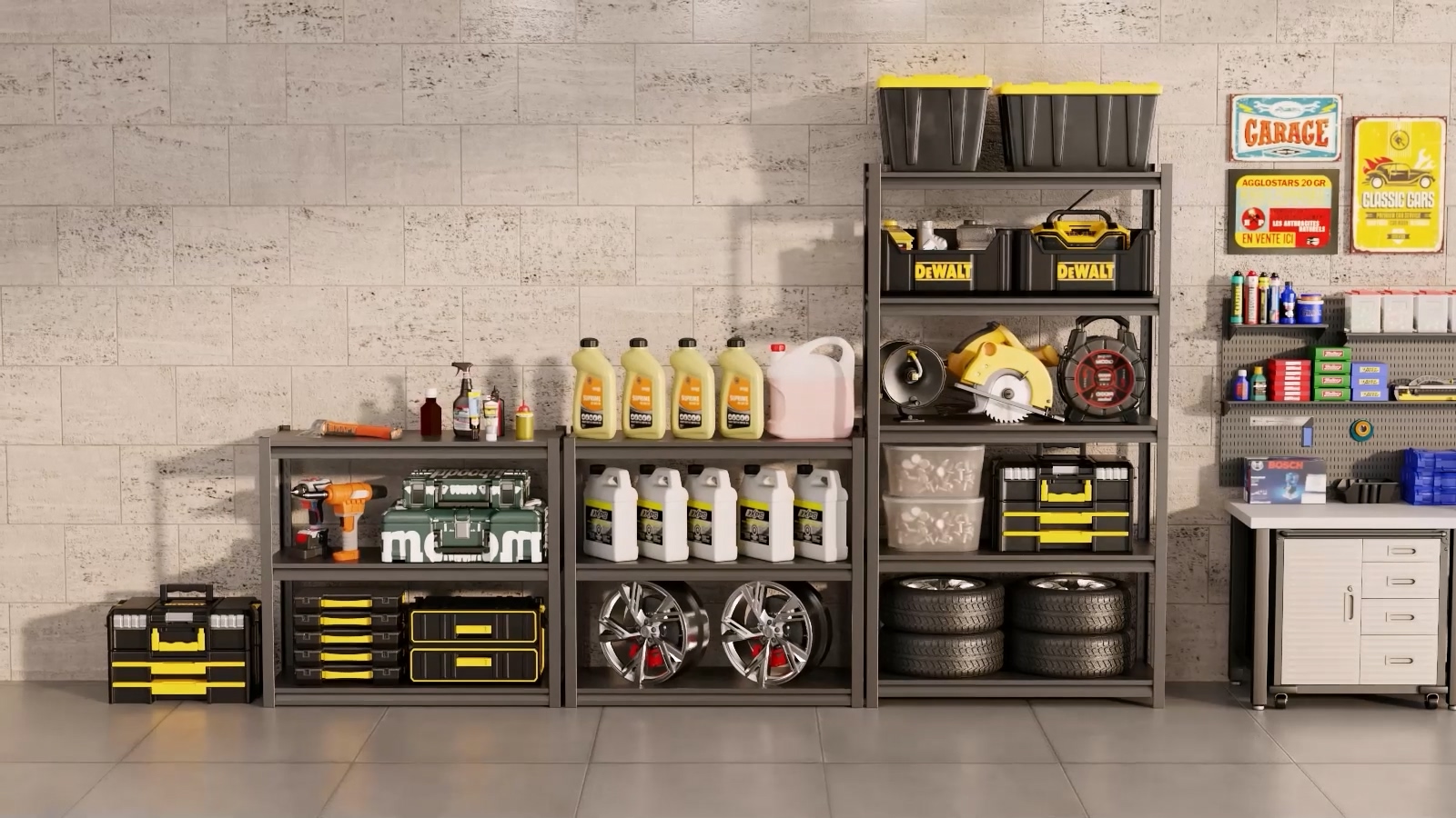 thumbnail video image 2 of CXUZCZ 63" H Storage Shelves,5-Tier Heavy Duty Garage Shelving,Adjustable Shelving Unit,Metal shelf,Boltless Assembly Rack for Warehouse,Shed,3,000 lb Load,16 x 24 x63 Inches,Black, 2 of 14