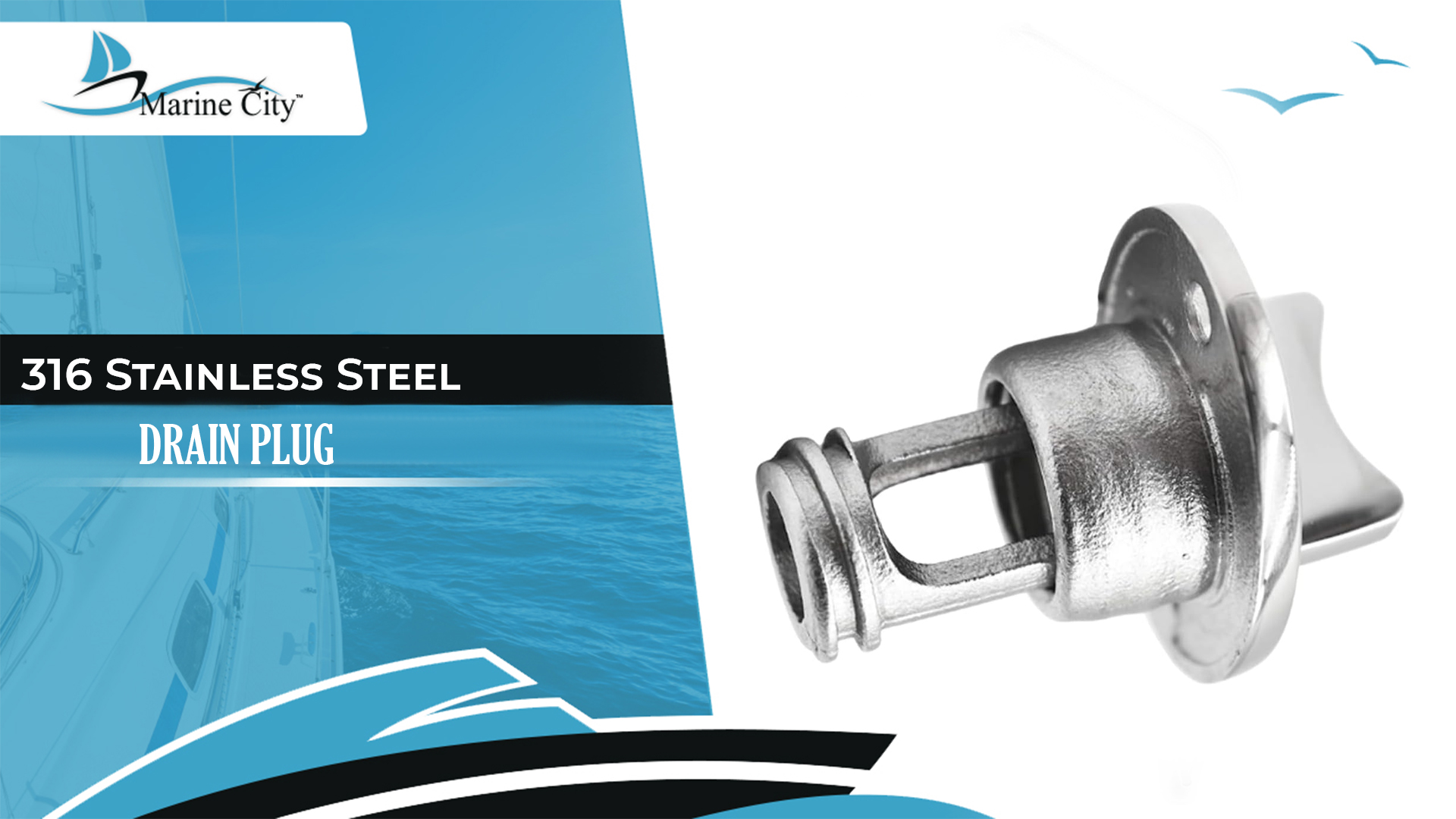 thumbnail video image 2 of MARINE CITY 316 Grade Stainless Steel Waterproof Oval Drain Plug Fits 1 Inch Hole Thread for 3/4 Inches for Marines  Boats  Yachts  Kayaks  Ships Pack of 1, 2 of 8