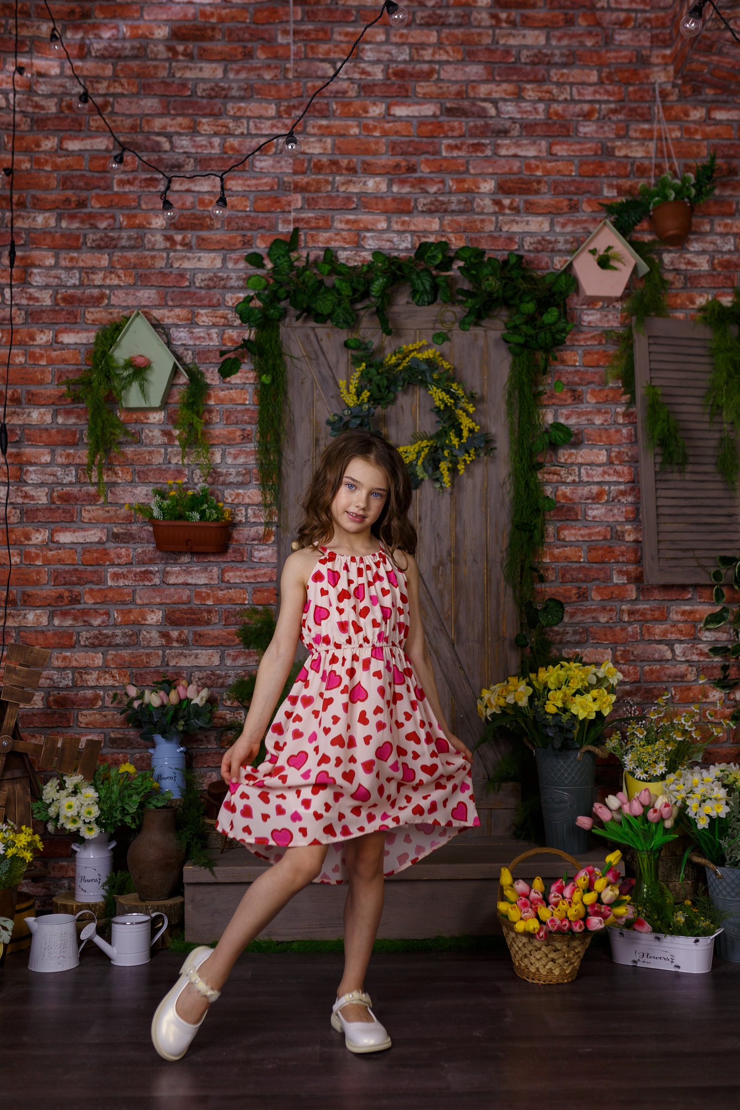 thumbnail video image 2 of Girls Dress Red Heart Love Sleeveless Valentine's Day Slip Dress 12 Years, 2 of 7