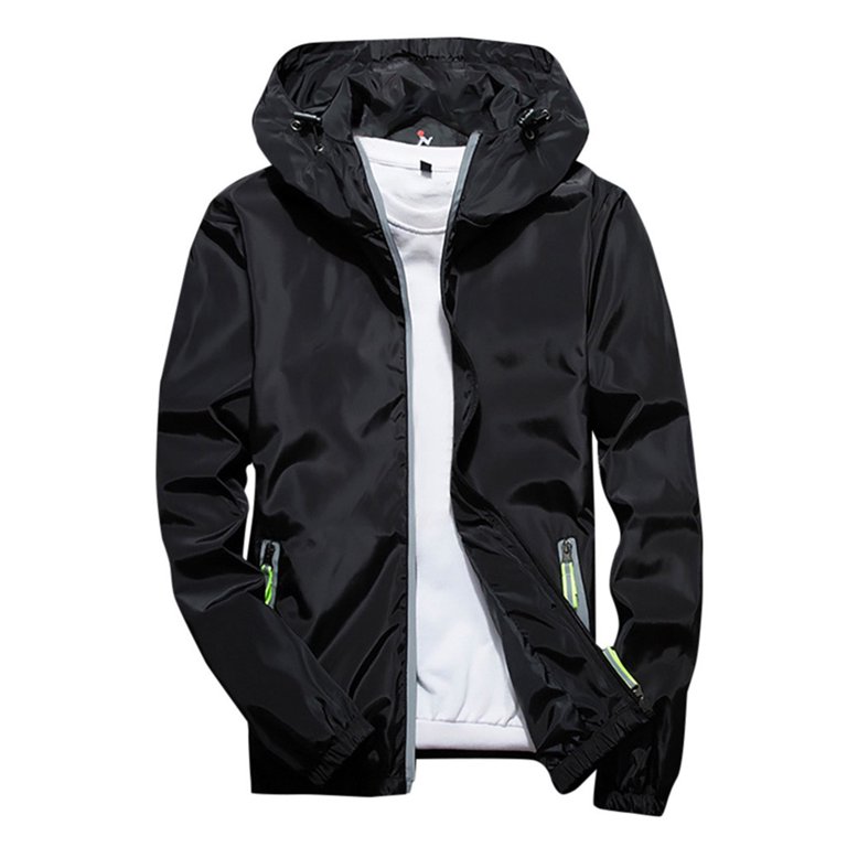 WREESH Mens Reflective Windbreaker Jacket Lightweight Zipper