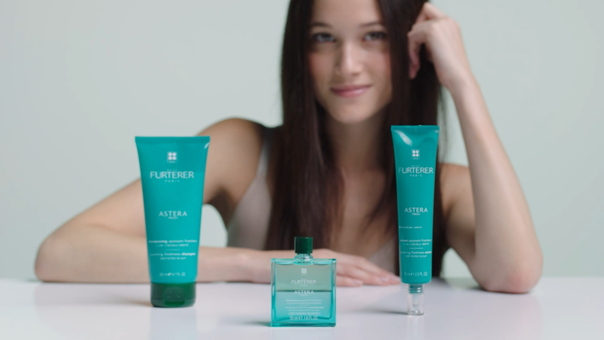thumbnail video image 2 of Rene Furterer ASTERA FRESH Soothing Freshness Shampoo - Relieve Sensitive Scalps - Mint & Eucalyptus - Paraben & Silicone-Free, 6.7 fl oz, 2 of 8
