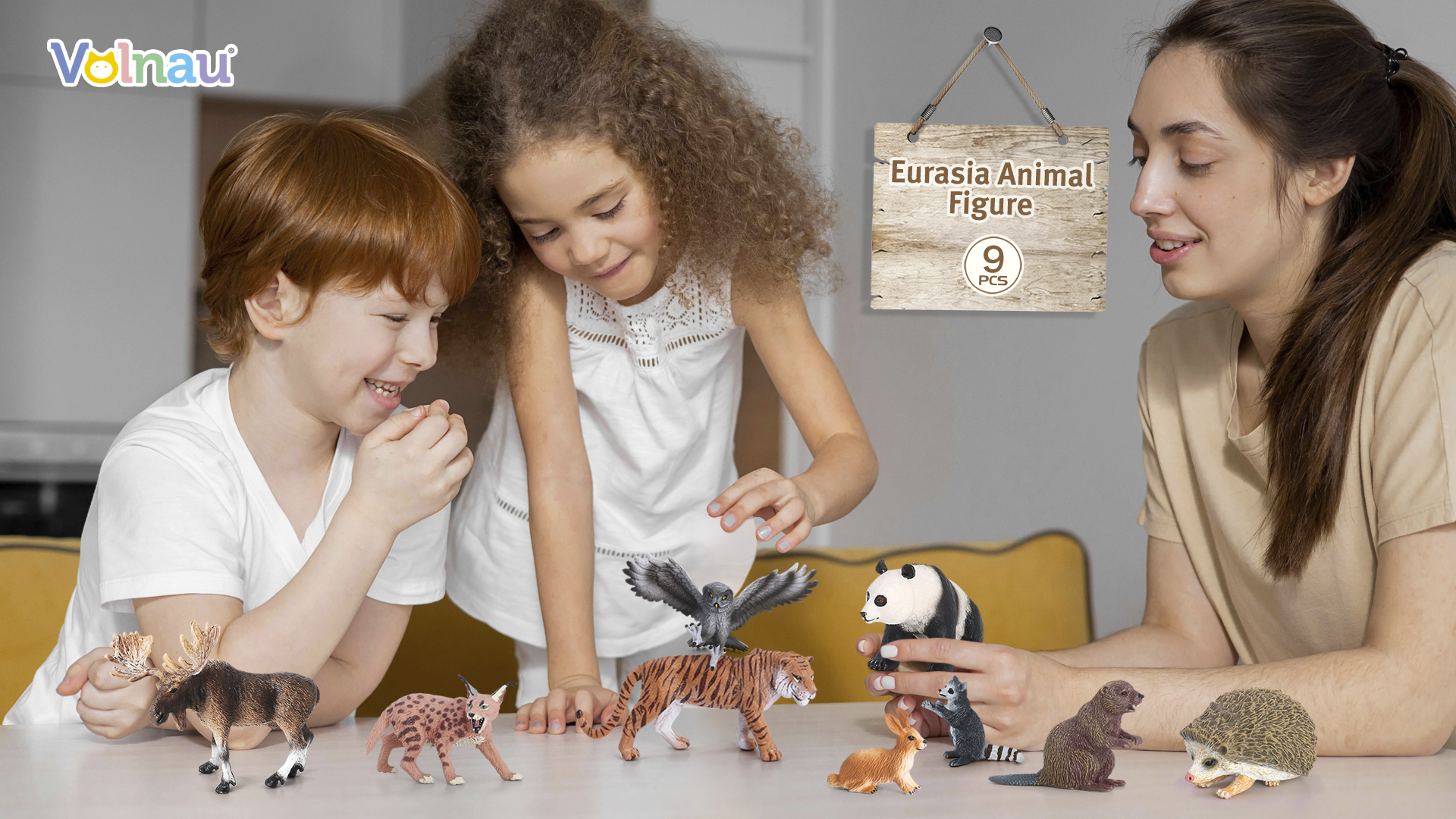 thumbnail video image 2 of Animal Figurines Toys Set VOLNAU 9Pcs Eurasia Animal Figures Zoo Birthday Preschool Education Gift, 2 of 11