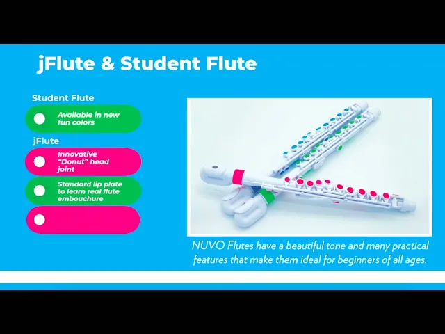 thumbnail video image 2 of Nuvo jFlute Flute, White (N245UKWT), 2 of 2