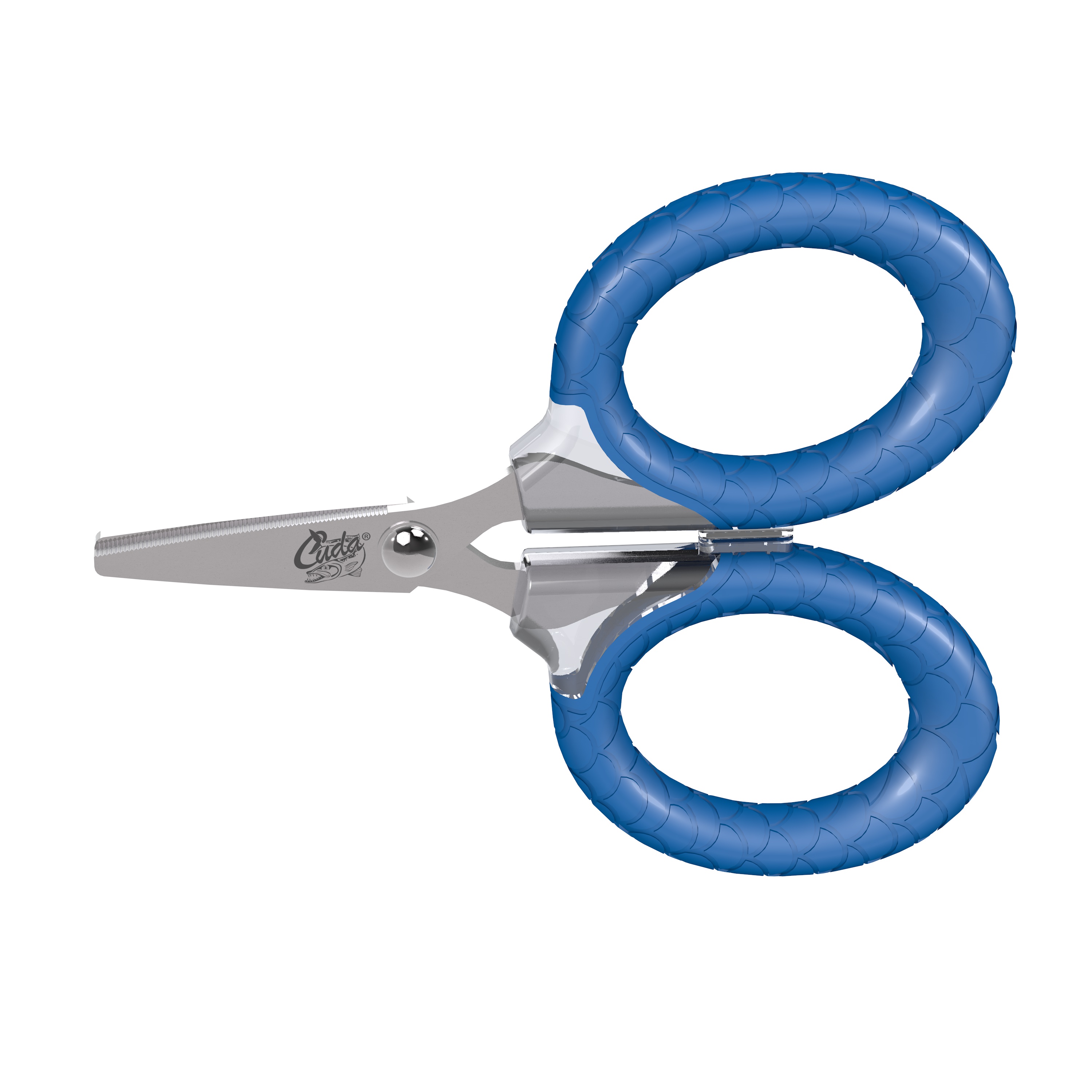 Cuda 3-Inch Titanium-Bonded Micro Fishing Scissors for Mono, Fluorocarbon &  Braided Line with Dual Serrated Edges (18826), Blue Micro Scissor
