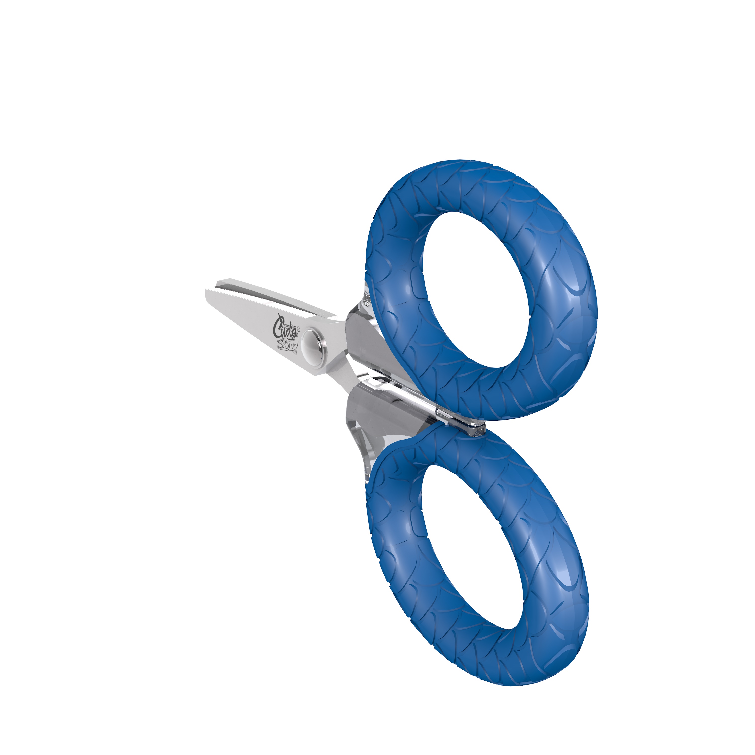 Cuda Micro Scissors, 3, Titanium Bonded Serrated Blades, Blue