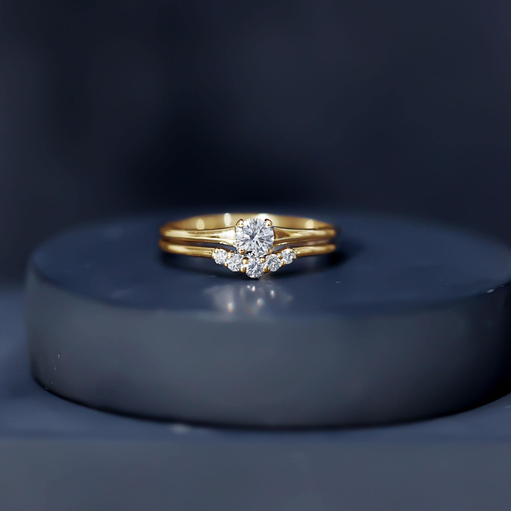 thumbnail video image 2 of Rosec Jewels Lab Diamond Wedding Ring Set of 2 - Promise Engagement Ring with Curved Band, 925 Sterling Silver, US 4.00, 2 of 8