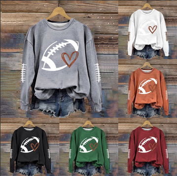 thumbnail video image 2 of Baqcunre Hoodies For Women Funny Football Shirts For Women Football Mom Sweatshirt Women's Crewneck Sweatshirt Womens Sweatshirts Womens Fall Tops Orange XXL, 2 of 5