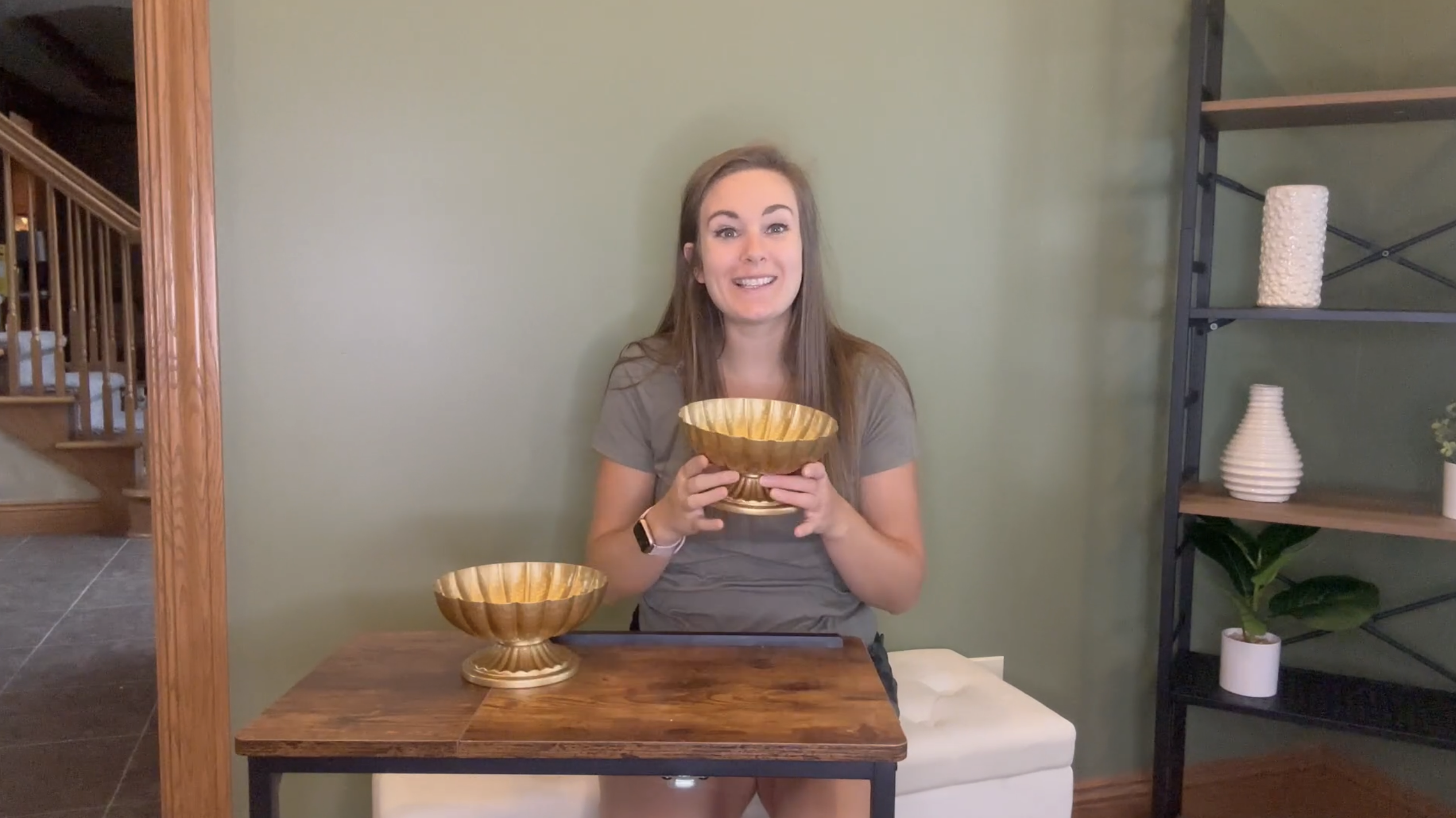 thumbnail video image 2 of Gold Flower Vases for Centerpieces: Vintage Compote Bowl Vase for Wedding 4 Inch Small Pedestal Vase for Party Gold Centerpieces for Table Metal Urn for Event Home Decor Set of 2, 2 of 8