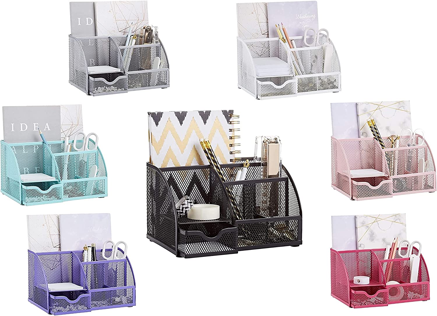 thumbnail video image 2 of EXERZ Wire Mesh Desk Organizer - Purple, 2 of 9