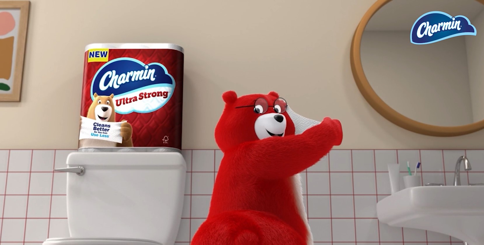 thumbnail video image 2 of Charmin Ultra Strong Toilet Paper 6 Mega XL Rolls, 330 Sheets Per Roll, 2 of 12
