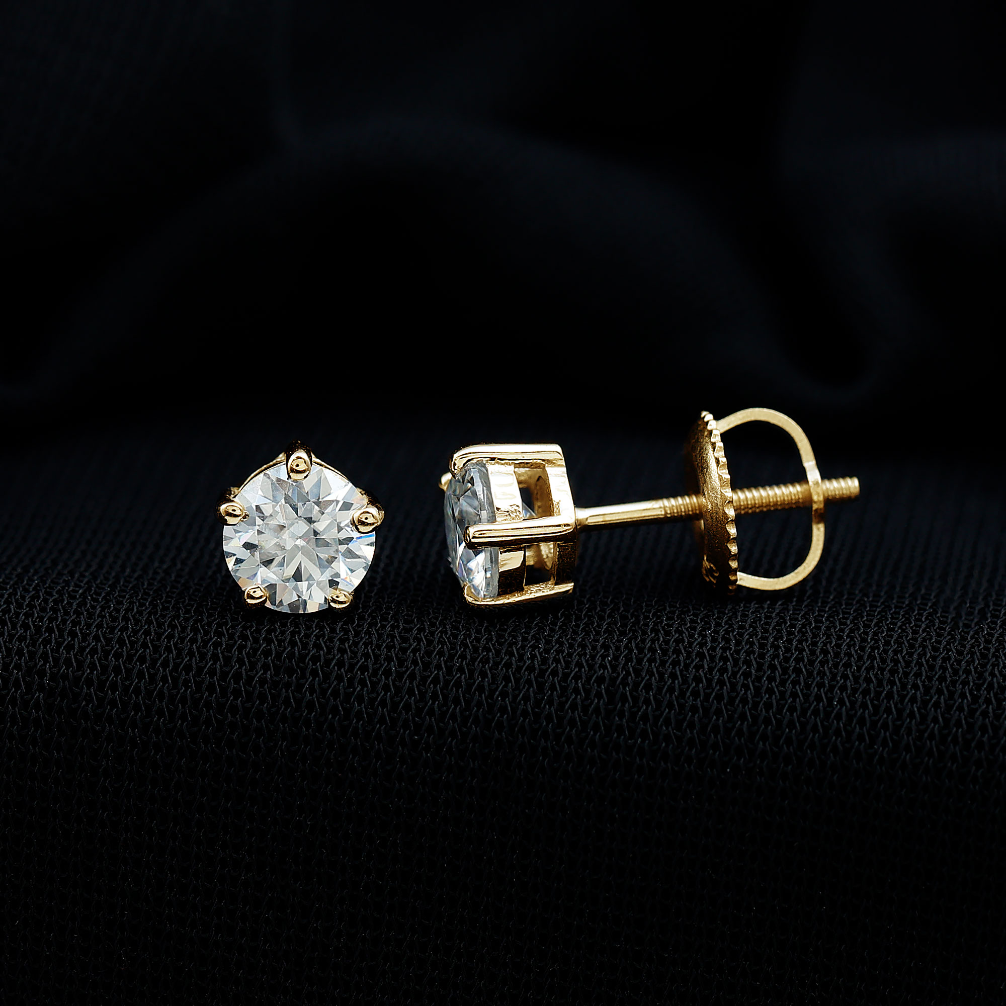 thumbnail video image 2 of Rosec Jewels - 1 Carat Moissanite Earrings | D-Vs1 Quality | Sterling Silver Moissanite Studs - Gift For Special Occasions, 2 of 8