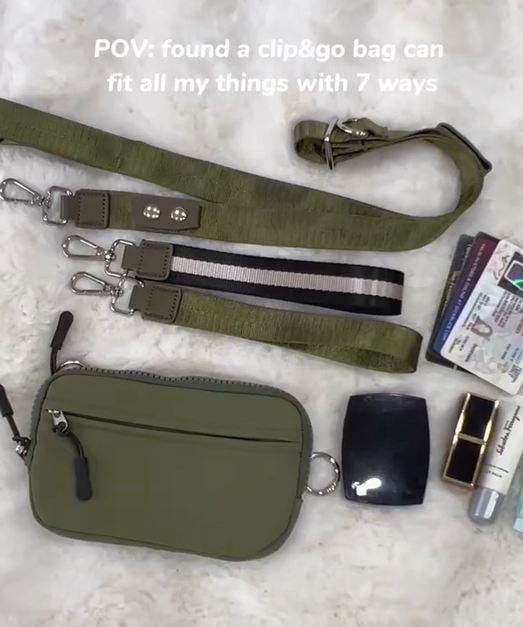 thumbnail video image 2 of Clip and Go Strap for Phone with Anti-Theft Zipper Purse Crossbody Phone Lanyard, Daily Pouch Detachable Quilted Wrist Travel Wallet with RFID and ID Window, 2 of 9