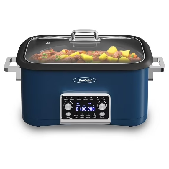 thumbnail video image 2 of Sunvivi 12-in-1 Digital Slow Cooker Programmable Multi-Cooker, 8 Qt, Auto Shut-Off, 2 of 14