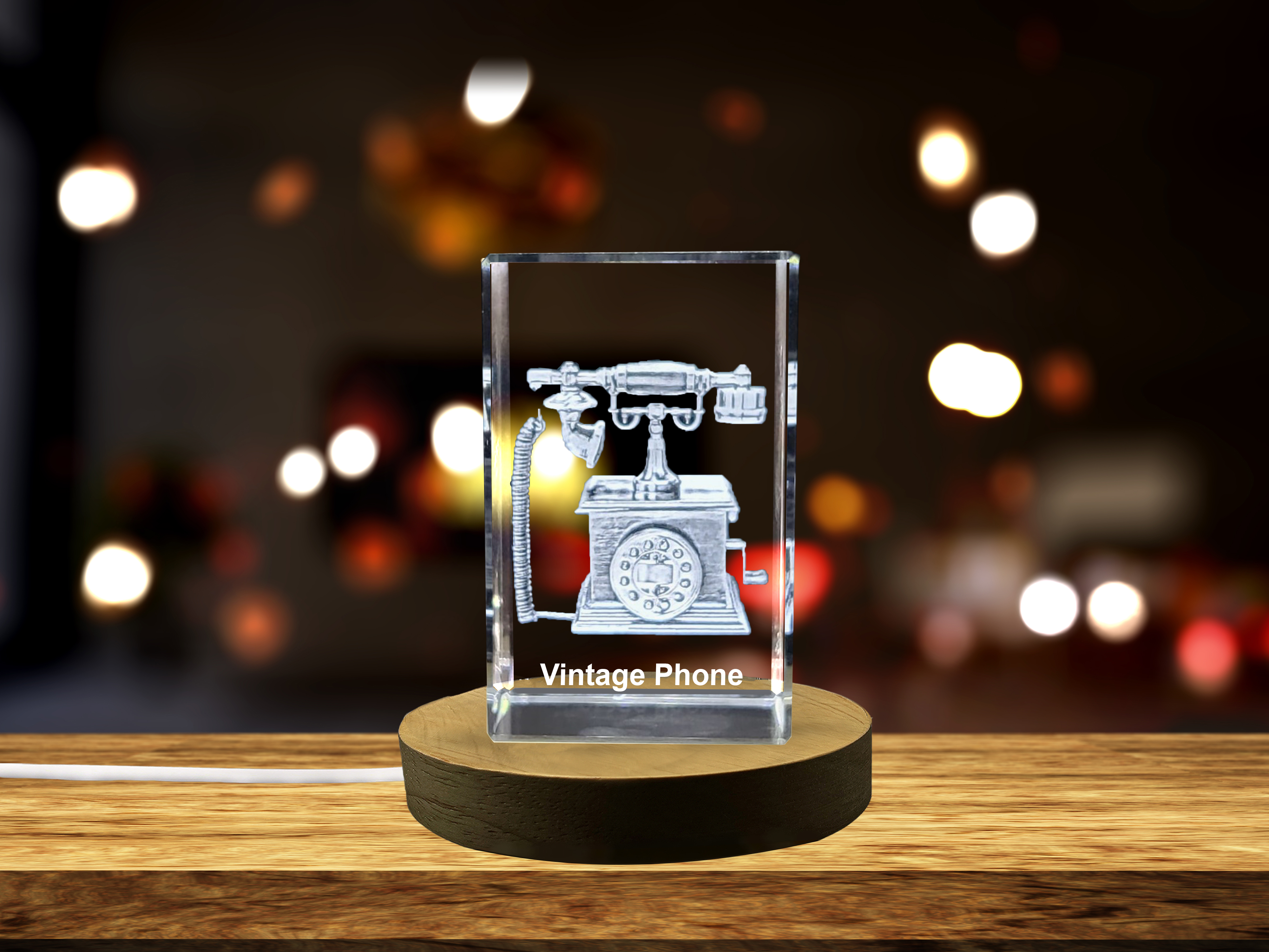 thumbnail video image 2 of Vintage Rotary Dial Phone Collectible Crystal Sculpture | Nostalgic 20th Century Retro Icon, 2 of 7