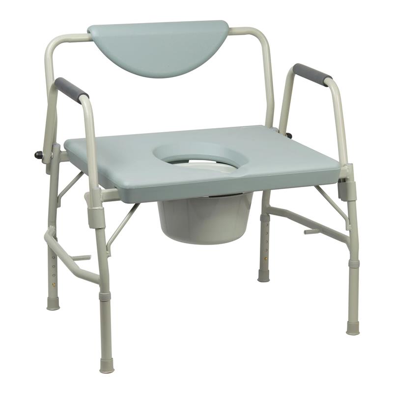 thumbnail video image 2 of McKesson Bariatric Commode Chair with Padded Back and 12-Quart Bucket, 1,000 lbs Limit, 1 Ct, 2 of 7