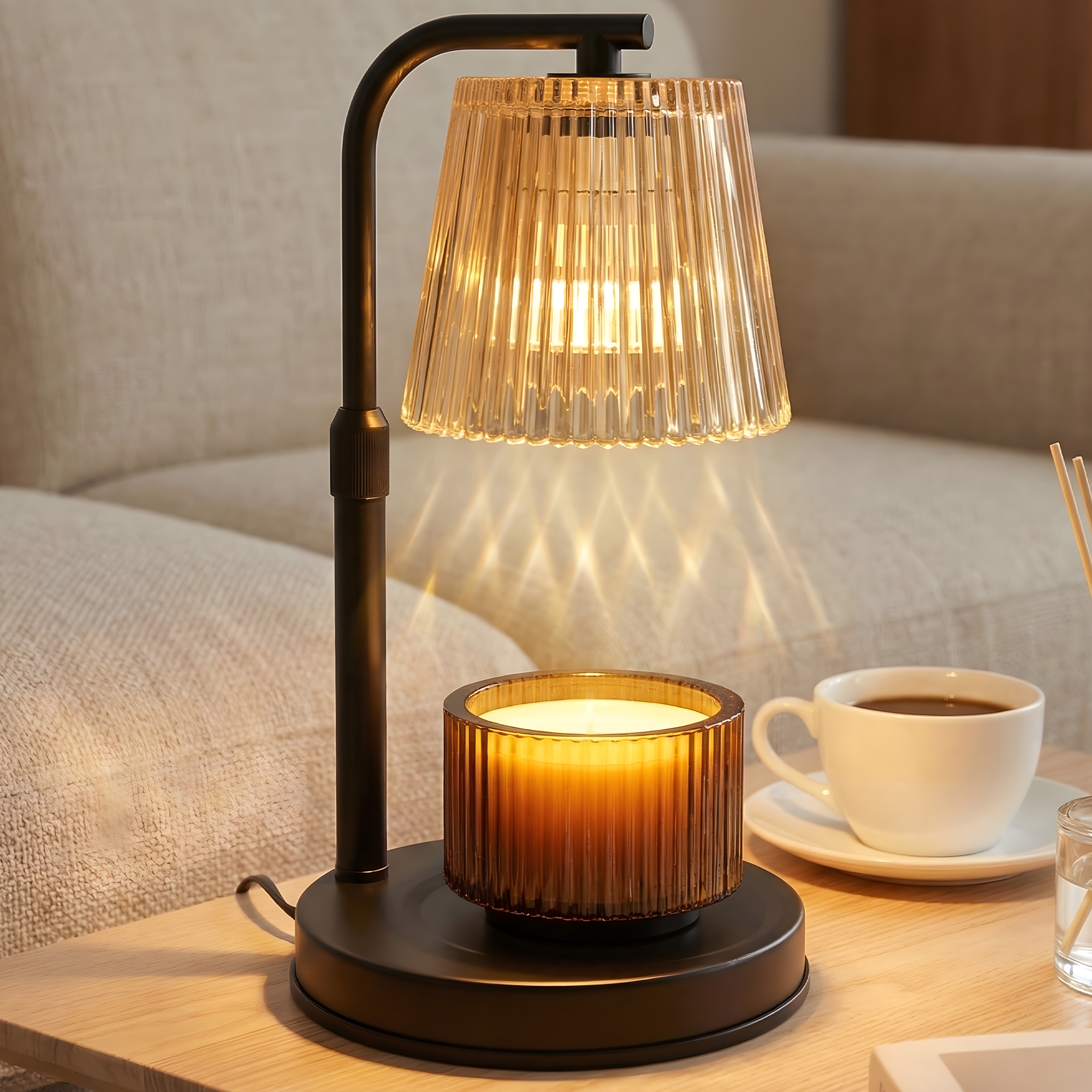 thumbnail video image 2 of Candle Warmer Lamp with Timer, Dimmable Modern Wax Melt Warmer, Adjustable Height Electric Candle Lamp for Jar Candles, Safe Flame-Free Home Decor Gift for Women (2 Bulbs), 2 of 10