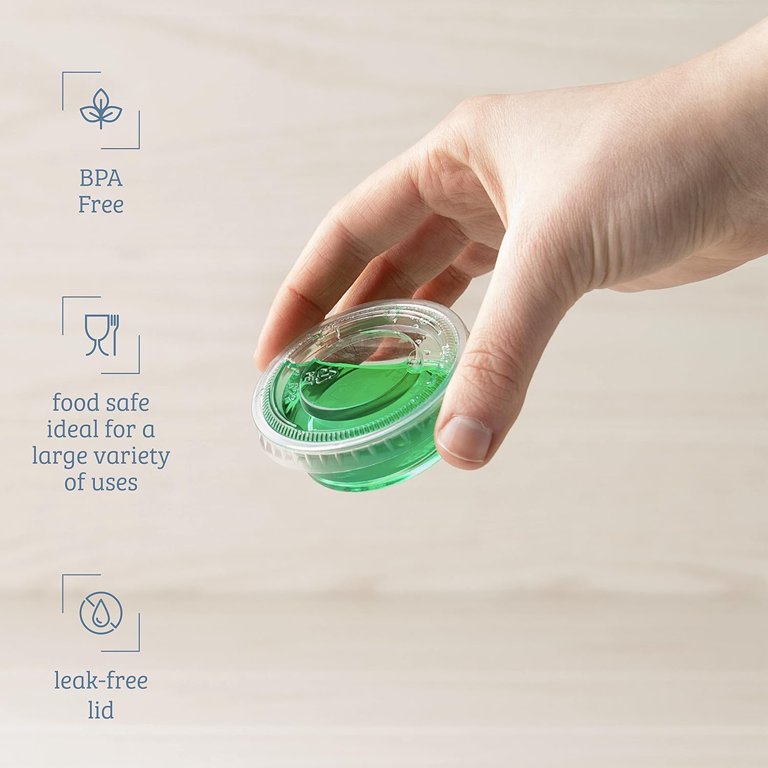 20pc Disposable Plastic Sauce Portion Cup Lid Set Condiment Dressing Containers 20pc Disposable Plastic Sauce Portion Cup Lid Set Condiment Dressing Containers
