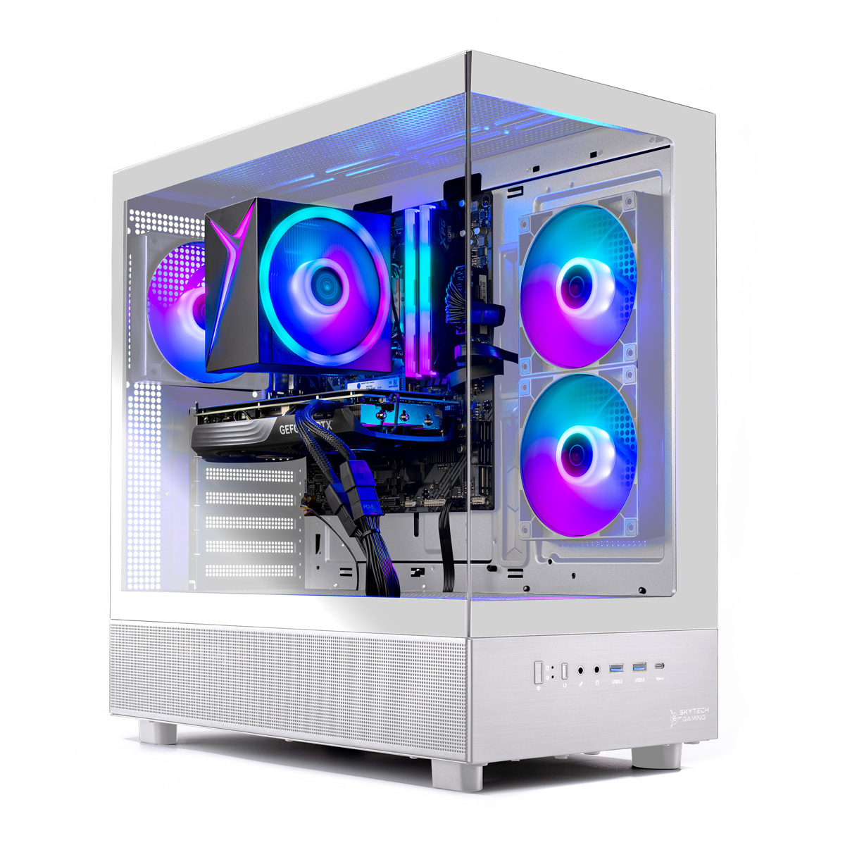 PC周辺機器 Microsoft - Office &business PREMIUM Skytech Azure Gaming PC Desktop AMD Ryzen 7 5700 INTEL ARC