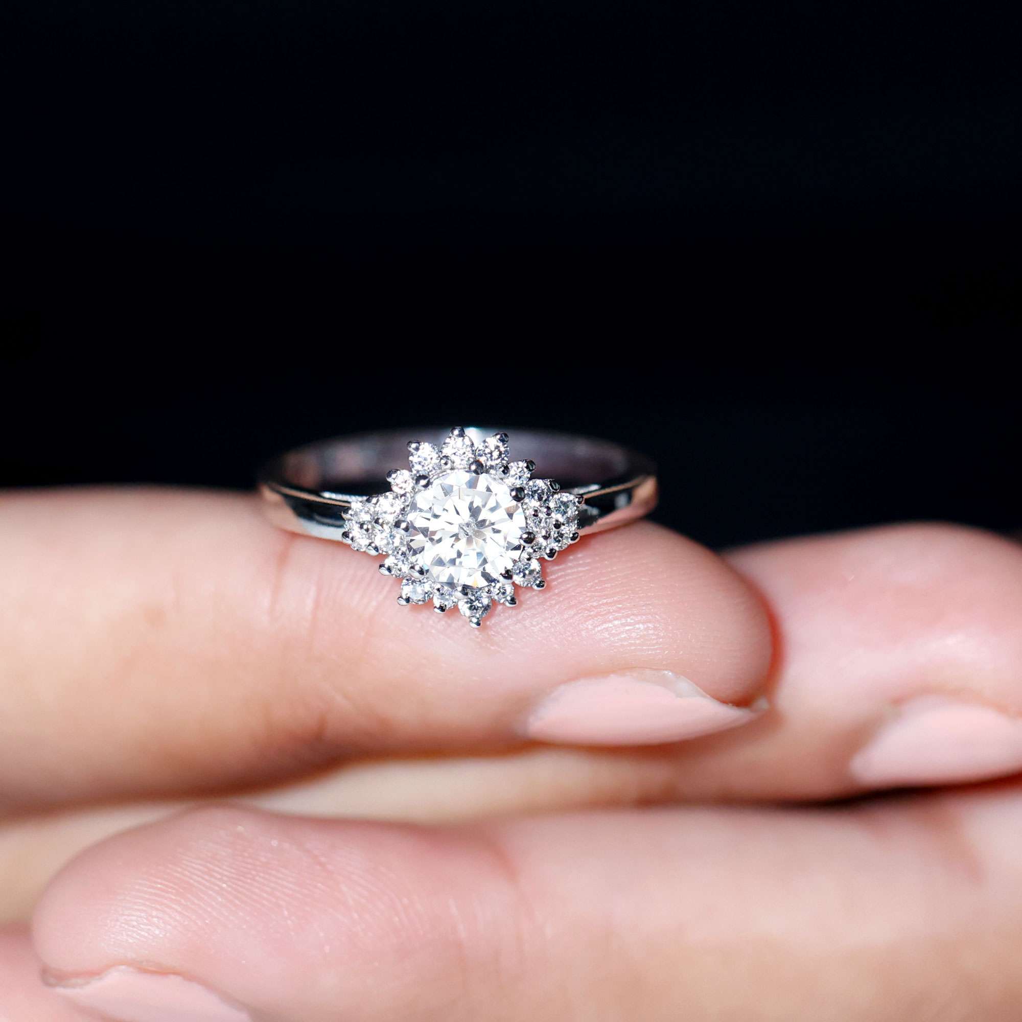 thumbnail video image 2 of Rosec Jewels - Lab Grown Diamond Halo Engagement Ring - EF-VS Quality Certified, 10K Yellow Gold, US 7.00, 2 of 8