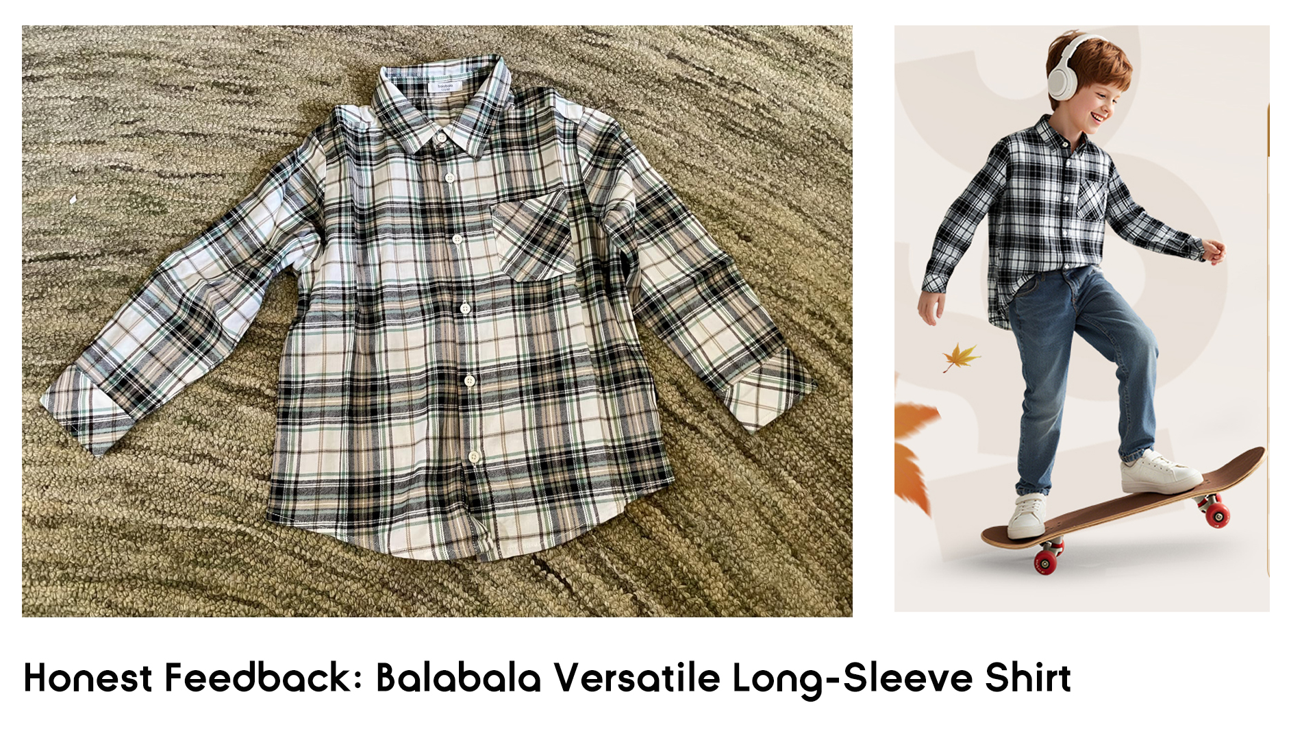 thumbnail video image 2 of Balabala Boys' and Girls' Long Sleeve Flannel Shirt, Toddler & Kids Plaid Button Down, Soft Cotton Blend, Casual Fall Outerwear, 2 of 8