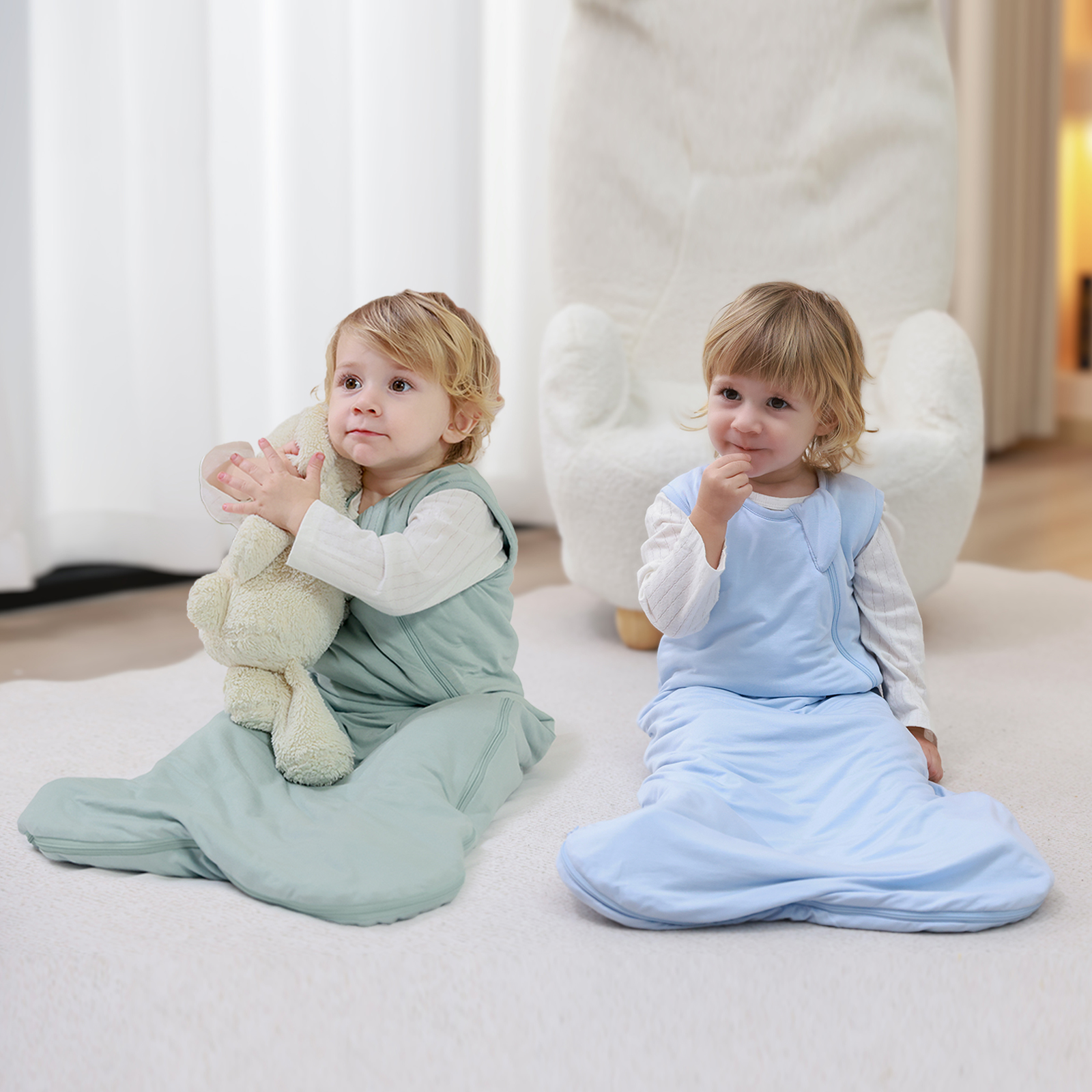 thumbnail video image 2 of Mosebears Unisex Baby Sleep Sack 1.0 TOG, Supersoft Rayon Made from Bamboo Wearable Blanket with 2-Way Zipper (Calm Sage,0-6 Months), 2 of 8