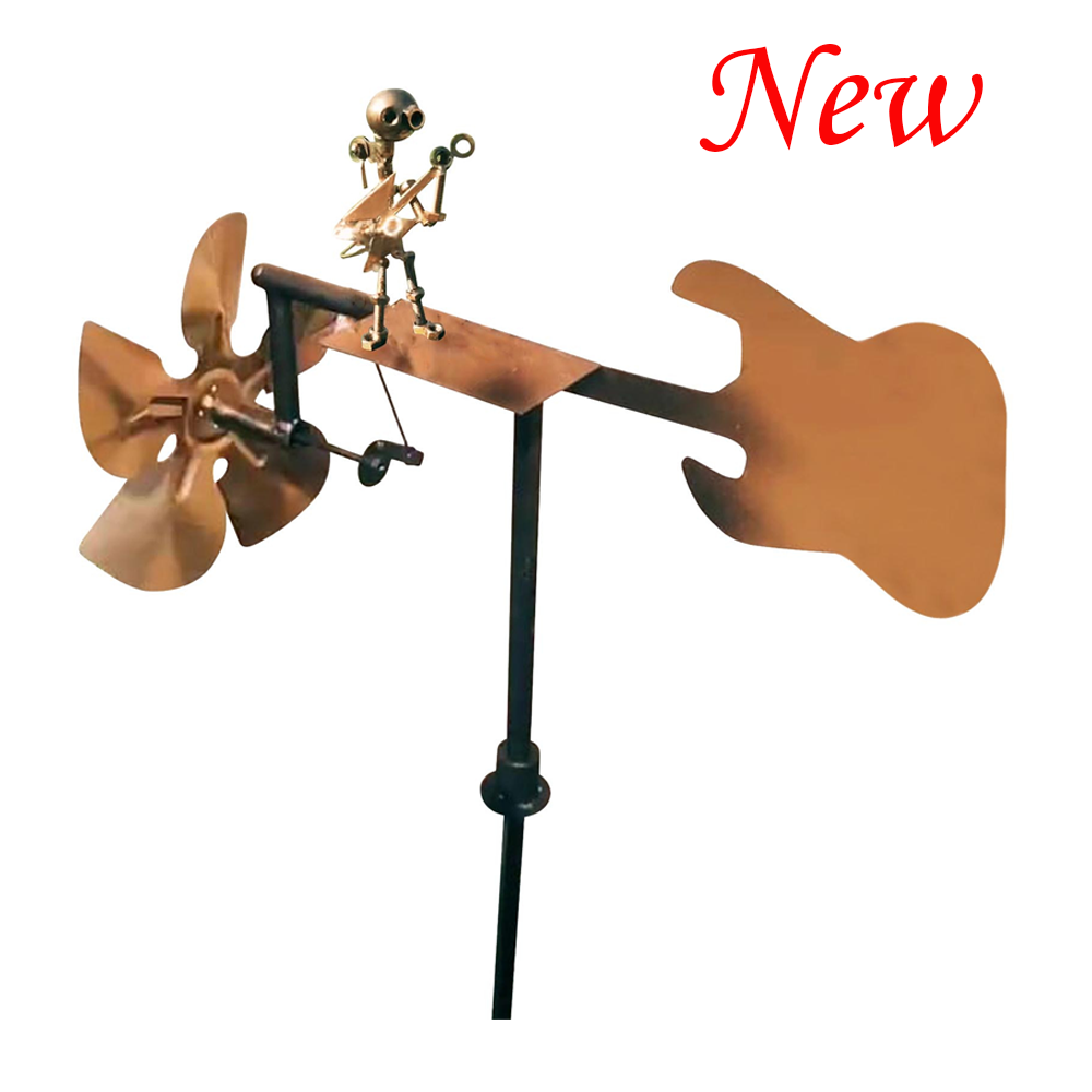 thumbnail video image 2 of New Handmade Metal Guitarist Windmill, Funny Guitarist Windmill Garden Decoration, Percussionist Music Figurines and Statues, Guitarist Wind Spinners Sculpture, Art Wind Spinners Weather Vane Decor, 2 of 9