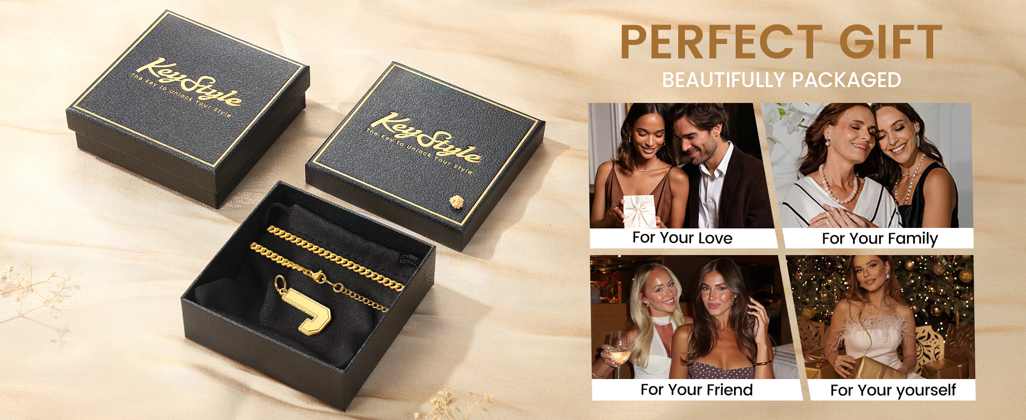 thumbnail video image 2 of KeyStyle Initial Chain Necklace Letter Pendant Necklaces for Men & Women A-Z Personalized Necklaces Jewelry Gift for Mom, 2 of 8