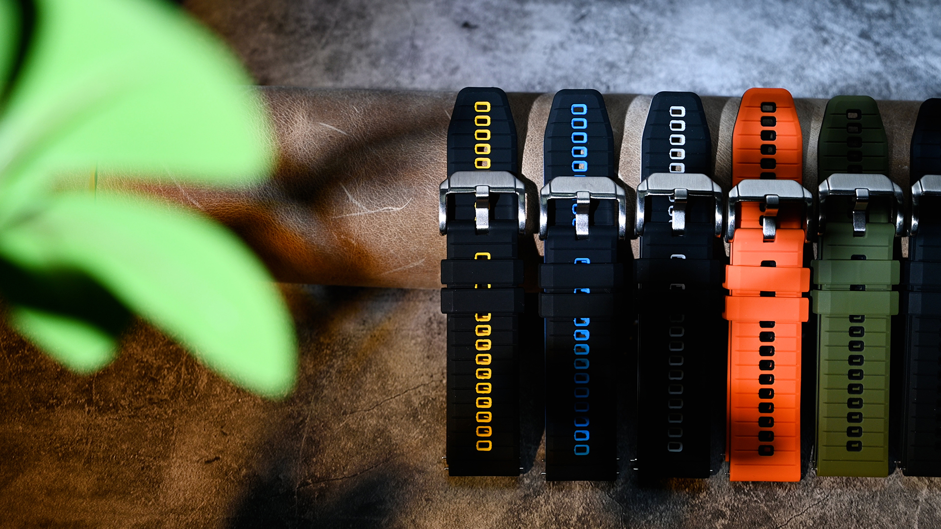 thumbnail video image 2 of Silicone Watch Bands,24mm Quick Release Rubber Watch Strap for Men Women,ArmyGreen&Black with Silver Buckle, 2 of 8