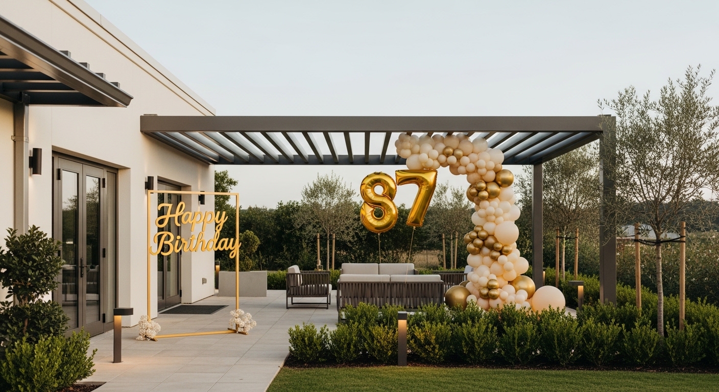 thumbnail video image 2 of Gold Number 87 Mylar Foil Balloon 32 inch - Helium or Air Filled Metallic Balloons for 87th Birthday Hbd Party, Anniversary, Graduation Decorations, 2 of 8