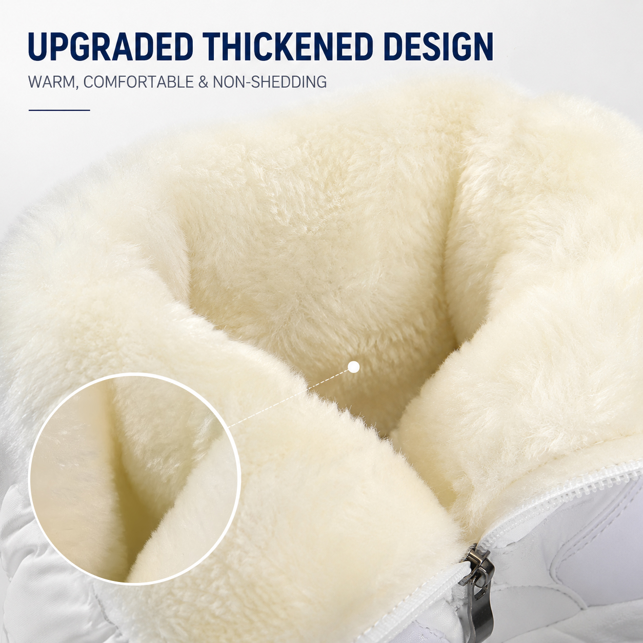 thumbnail video image 2 of XQJ Women’s Snow Boots Warm Faux Fur Lined Water-Resistant Winter Boots with Side Zipper and Non-Slip Sole Outdoor Winter Shoes White, 2 of 11