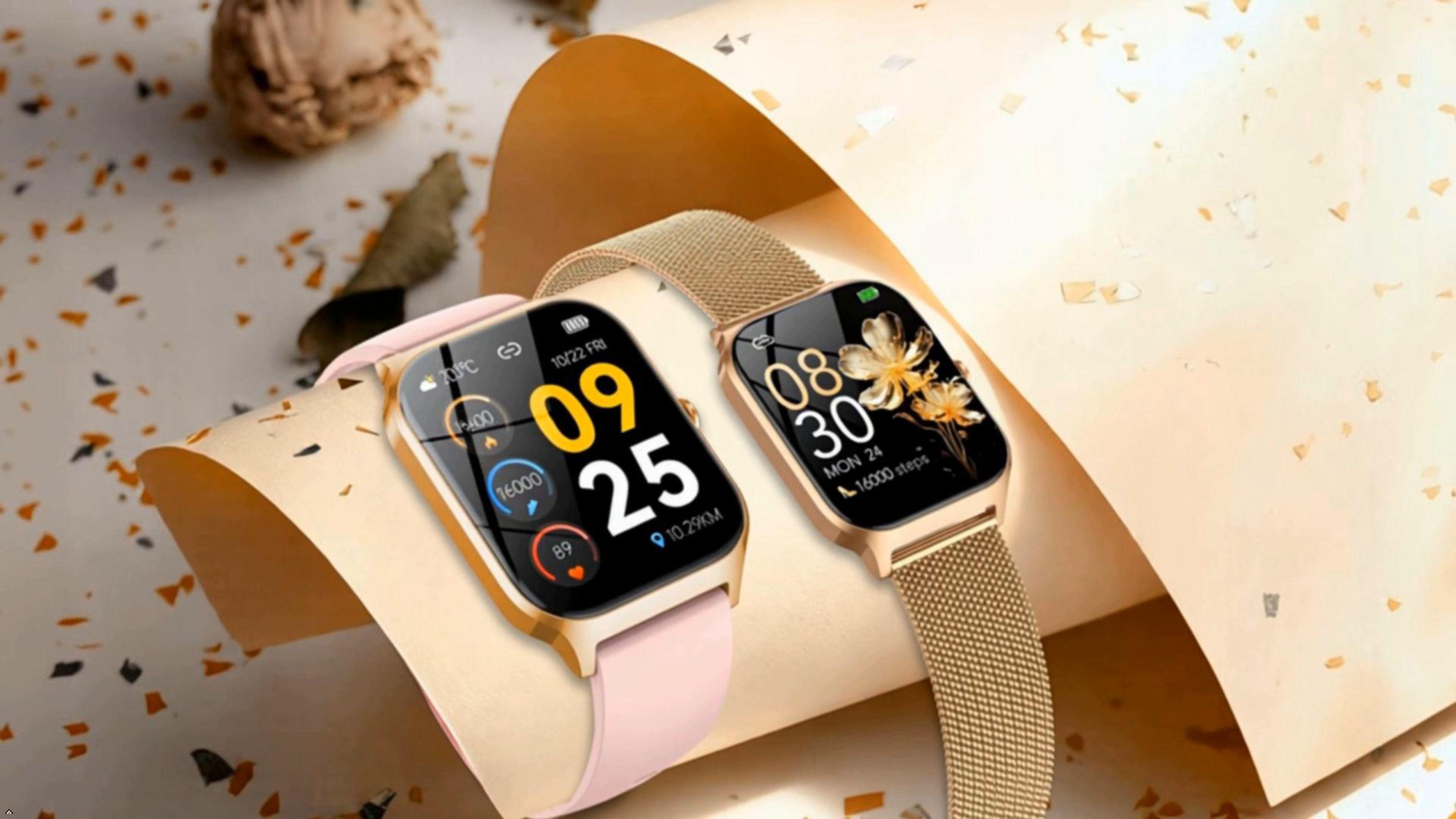 thumbnail video image 2 of Smart Watch Fits for Android and IPhone, 1.85 inch Fitness Tracker, Women's Smartwatch with Answer/Make Calls/120+ Sports Modes/Message Reminder, IP68 Waterproof, for Gift Rose Gold, 2 of 12