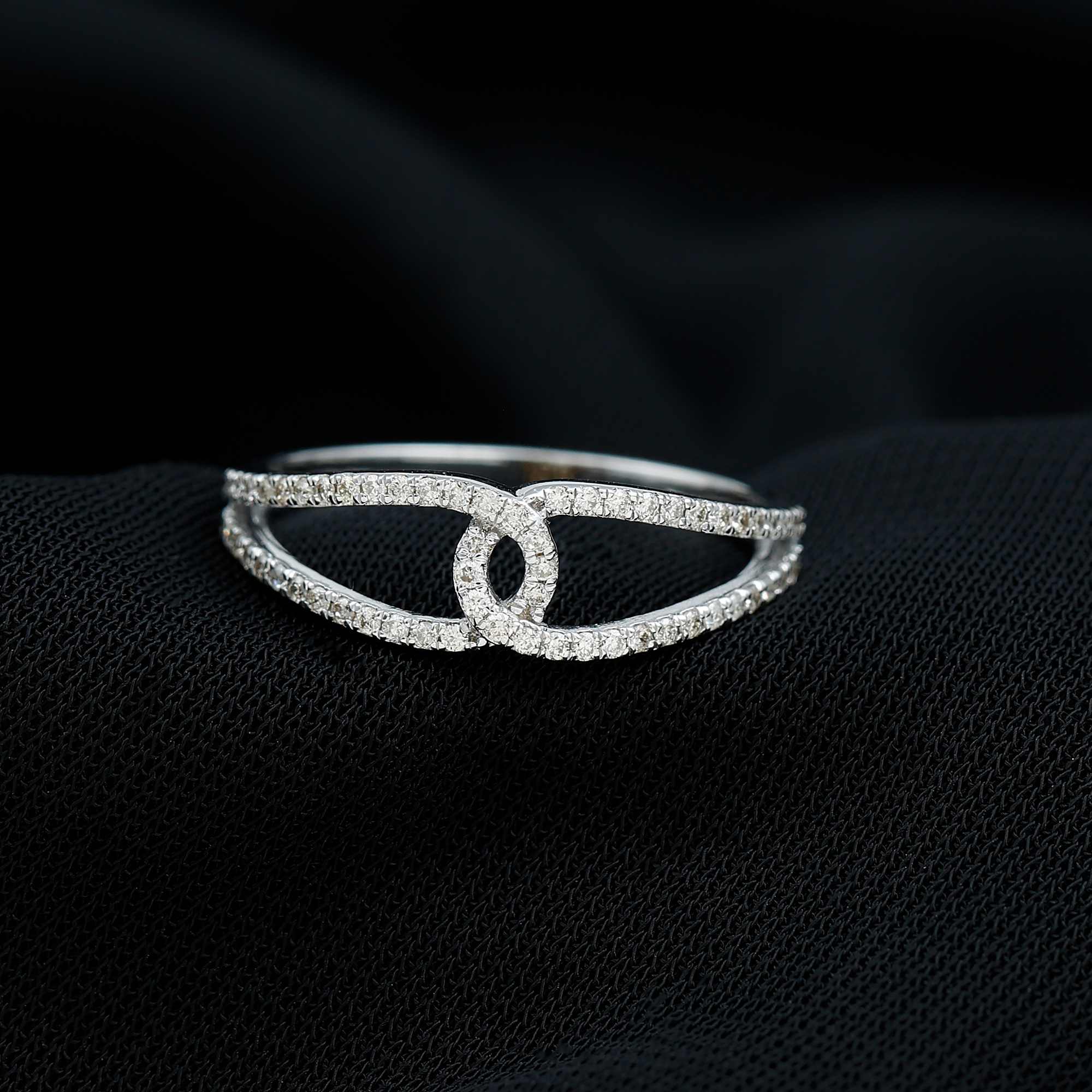 thumbnail video image 2 of Rosec Jewels Lab Grown Diamond Anniversary Ring - Interlock Ring - EF-VS Quality Certified, 18K White Gold, US 7.00, 2 of 9