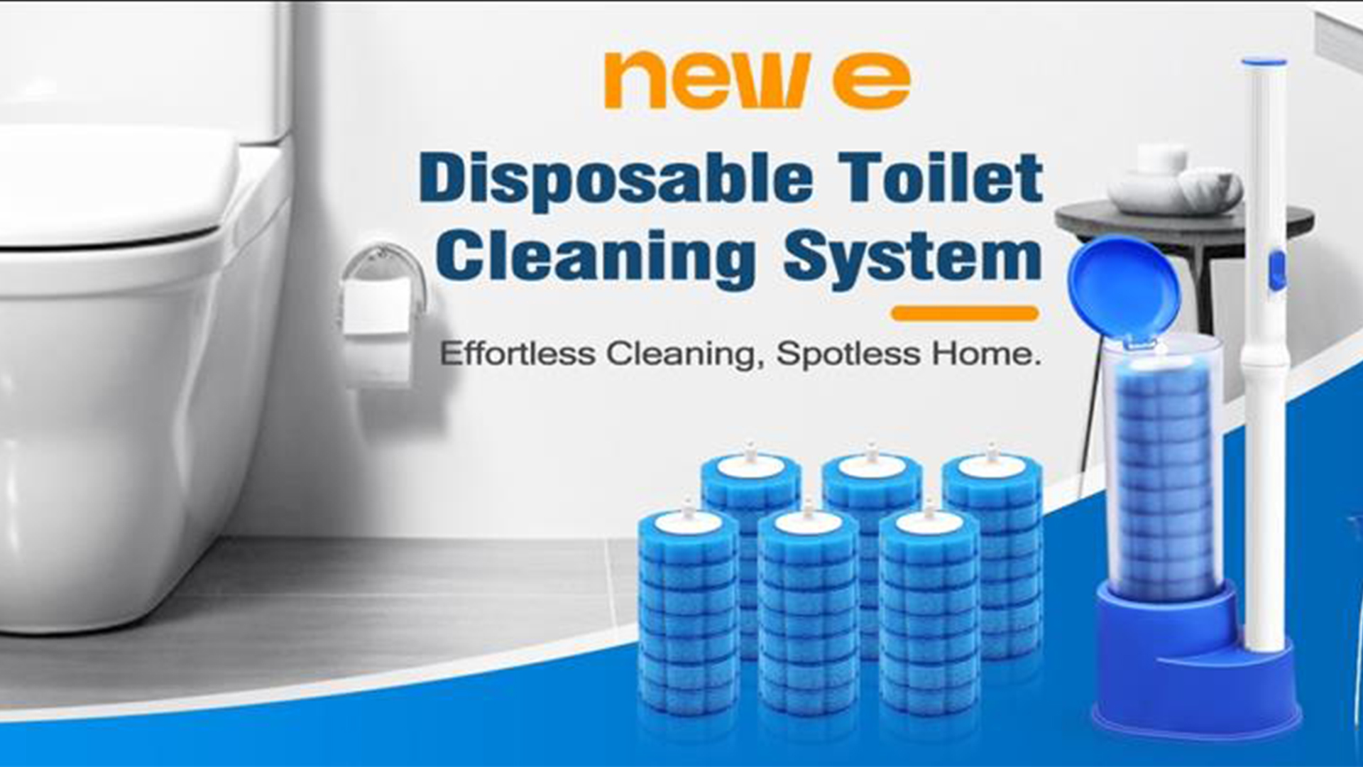 thumbnail video image 2 of NEWE Disposable Toilet Brush with Tweezers with 42PCS Refills, 2 of 7