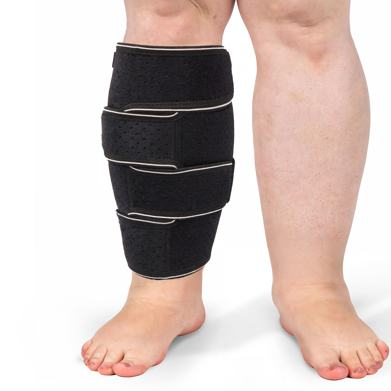 thumbnail video image 2 of Plus Size Calf Compression Wrap For Severely Swollen Calves With Lymphedema, Big Calf Brace Increases Circulation & Reduces Muscle Swelling for Women and Men (Tall, XL), 2 of 8
