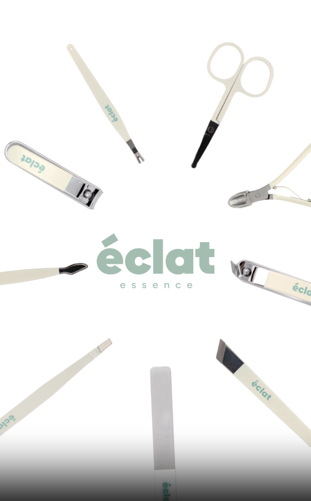thumbnail video image 2 of Éclat Manicure Pedicure Kit for Men & Women, 6Pcs Finger & Toe Nail Care Tools Includes Nail Clipper Cutter, Tweezer, File, Cuticle Pusher, Personal Care Professional Grooming Set With Travel Case, 2 of 6