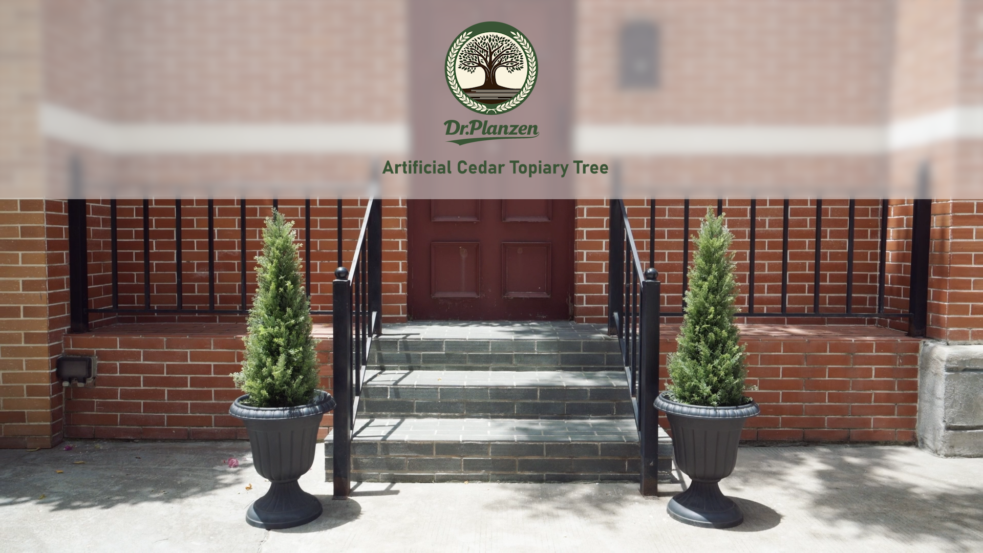 thumbnail video image 2 of DR.Planzen Artificial Cedar Tree 2 Pack 5 ft Artificial Cedar Topiary Trees for Outdoors Potted Fake Cypress Trees Faux Evergreen Plants for Home Porch Decor Set of 2, 2 of 7