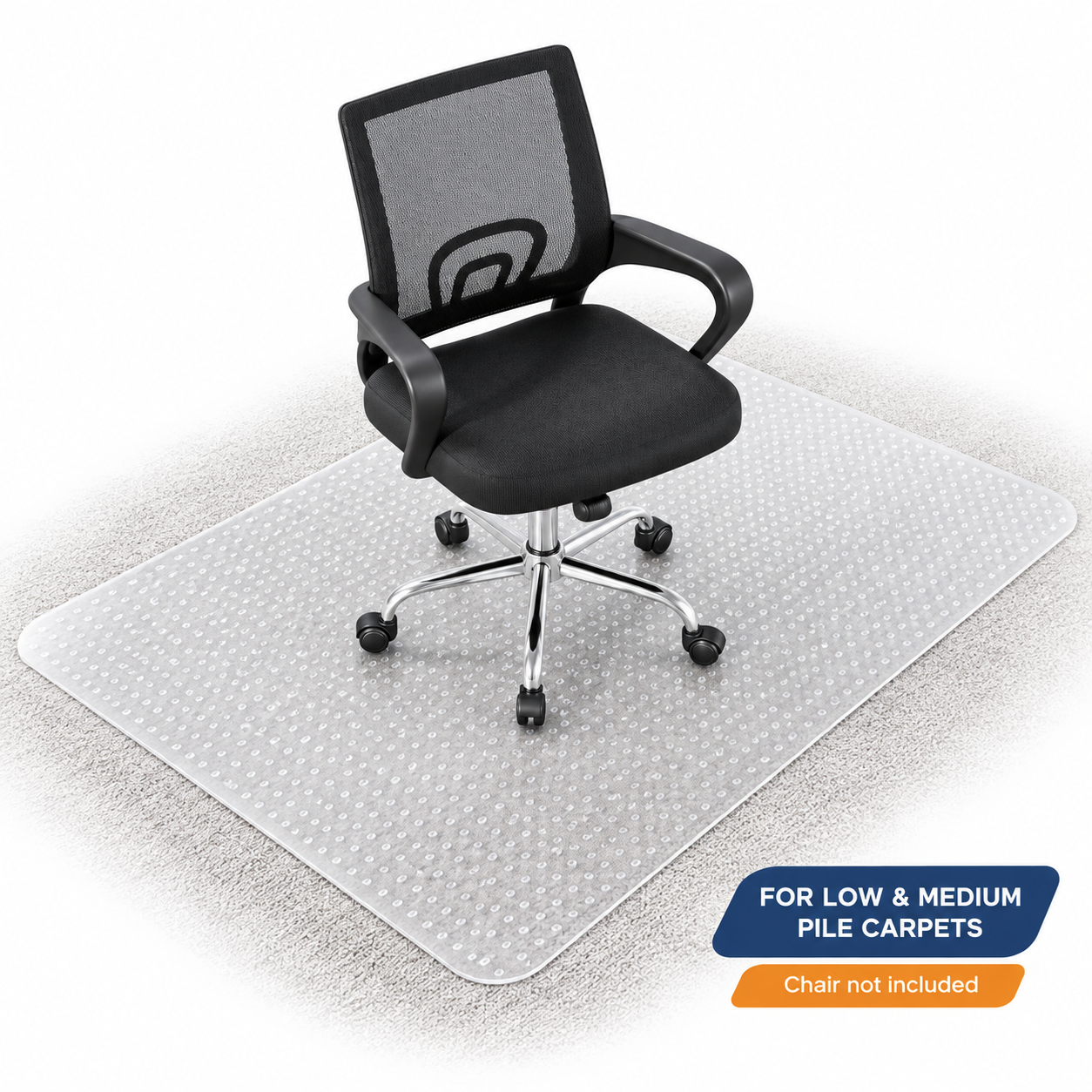 thumbnail video image 2 of Furnibear Office Chair Mat for Carpet Floors, 36x48 Heavy Duty Computer Chair Mat for Rolling Work, Clear, 2 of 10