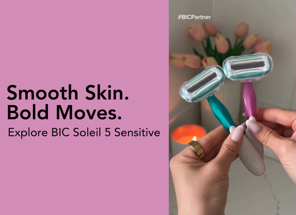 thumbnail video image 2 of BIC Soleil 5 Sensitive Disposable 5-Blade Razors, Comfort Shield, 4-Pack, 2 of 9
