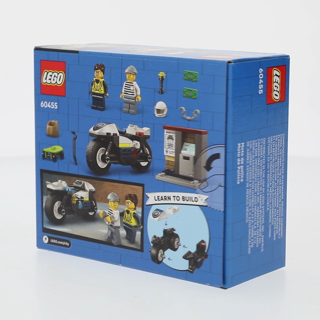LEGO City Police Motorcycle Chase Building Toy for Kids - Pretend
