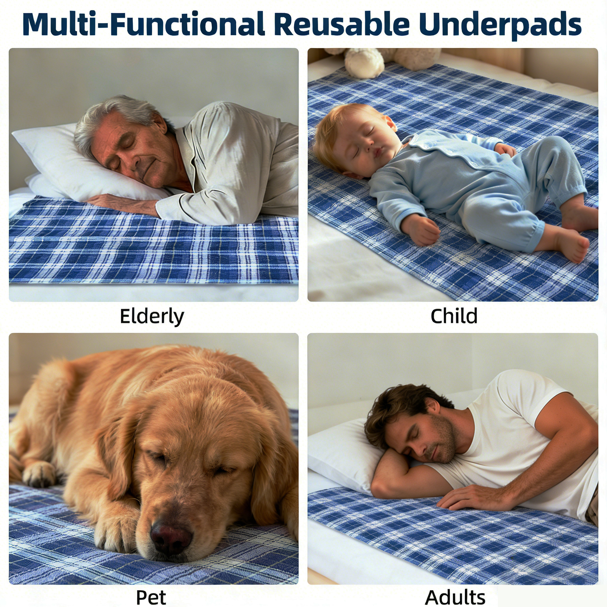 thumbnail video image 2 of BUYHAO Washable Bed Pads 35"x31" (2 Pack) – Reusable Heavy Absorbency Incontinence Underpads for Adults, Elderly, Pets – Waterproof Bedwetting Protection for Beds, Sofas, and Nursing Care (Purple), 2 of 9